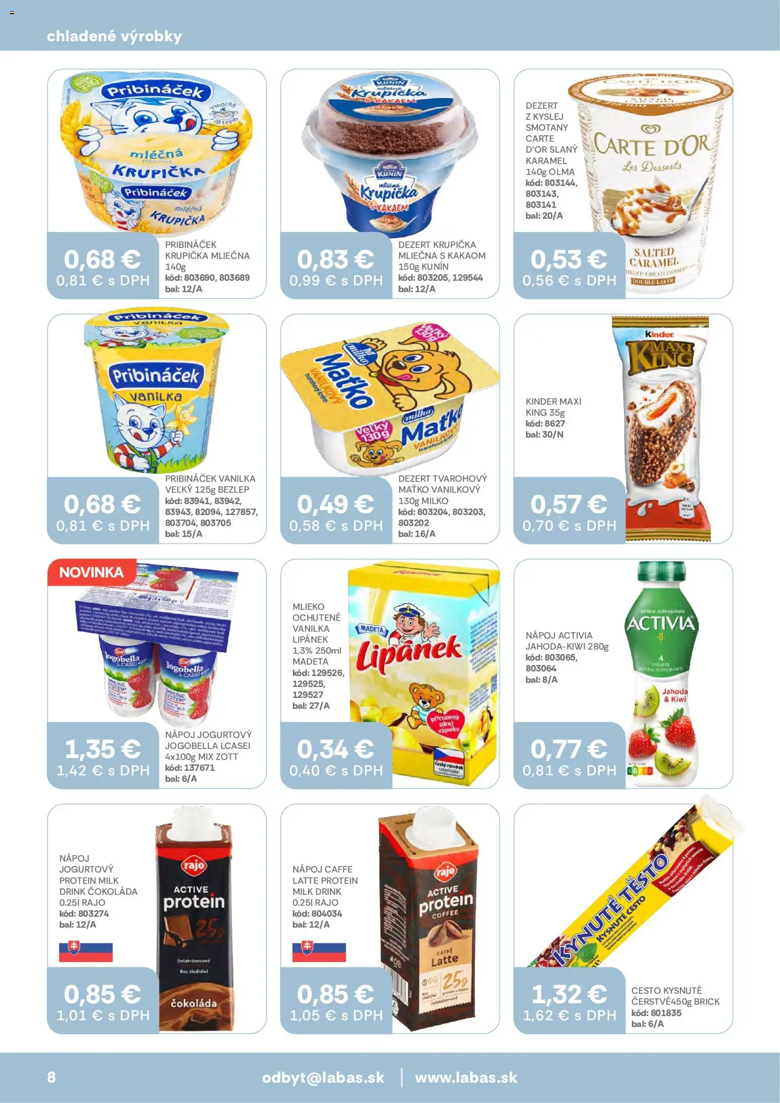 Náhľad Labaš letáku platného od 23.10.2026 - Kiwi, Protein, Čokoláda, Mlieko, Kinder, Cesto, Vanilka, Krém
