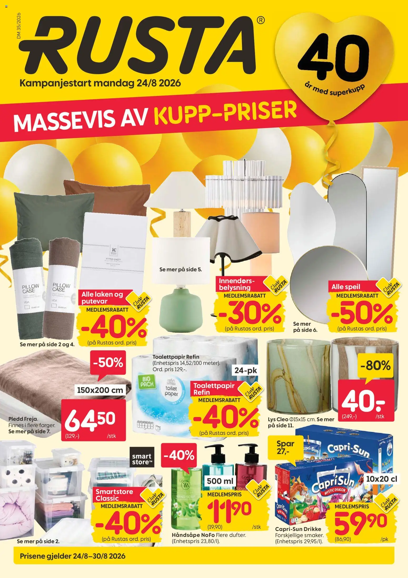 Forhåndsvis Rusta kundeavis fra butikk Rusta gyldig fra 24/08/2026