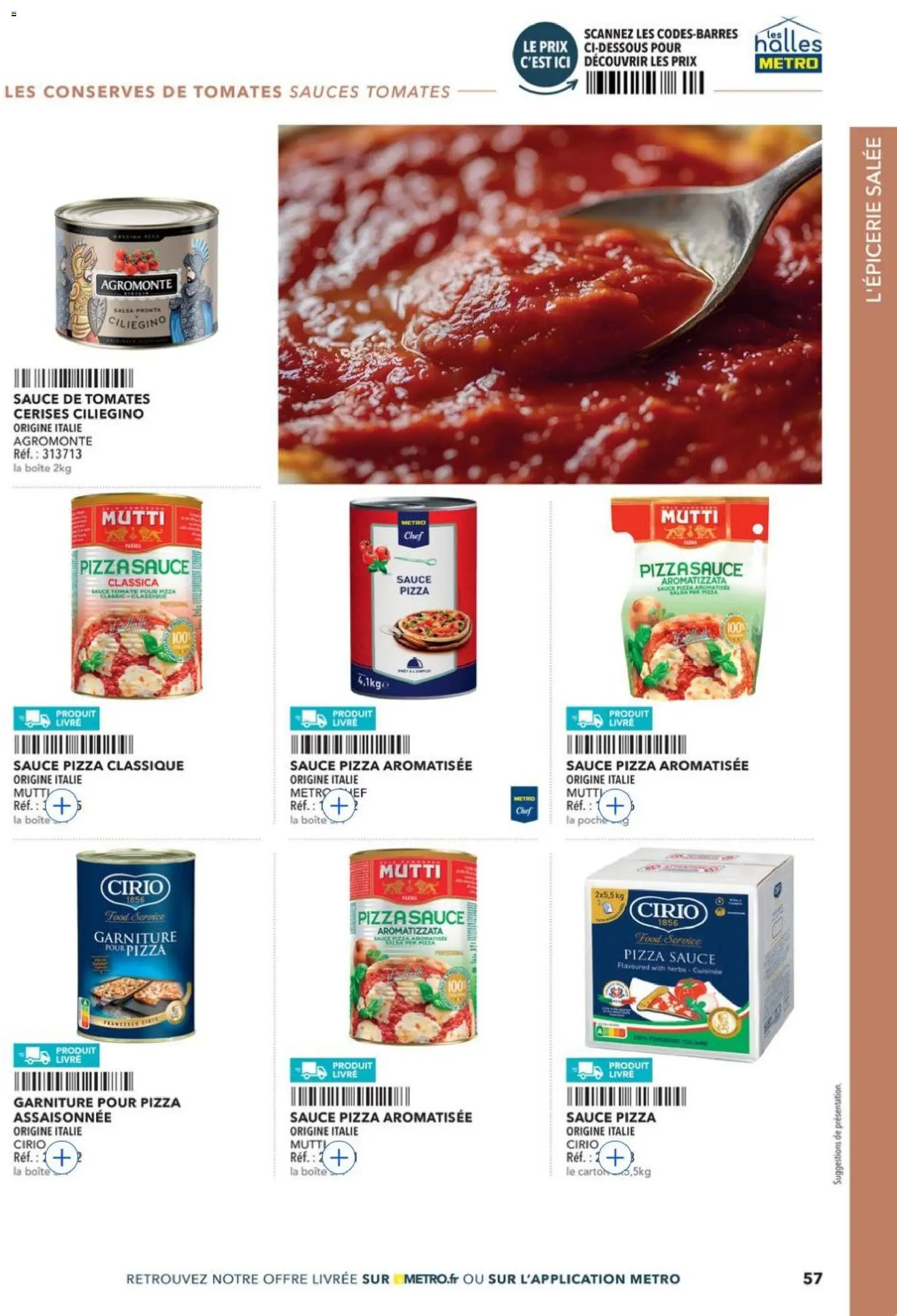 Prévisualisation de METRO - Guide Italie du magasin METRO formulaire valide 28/05/2026 - Pizza, Livre, Tomates, Cerises, Sauces, Tomates cerises, Sauce pizza, Conserves