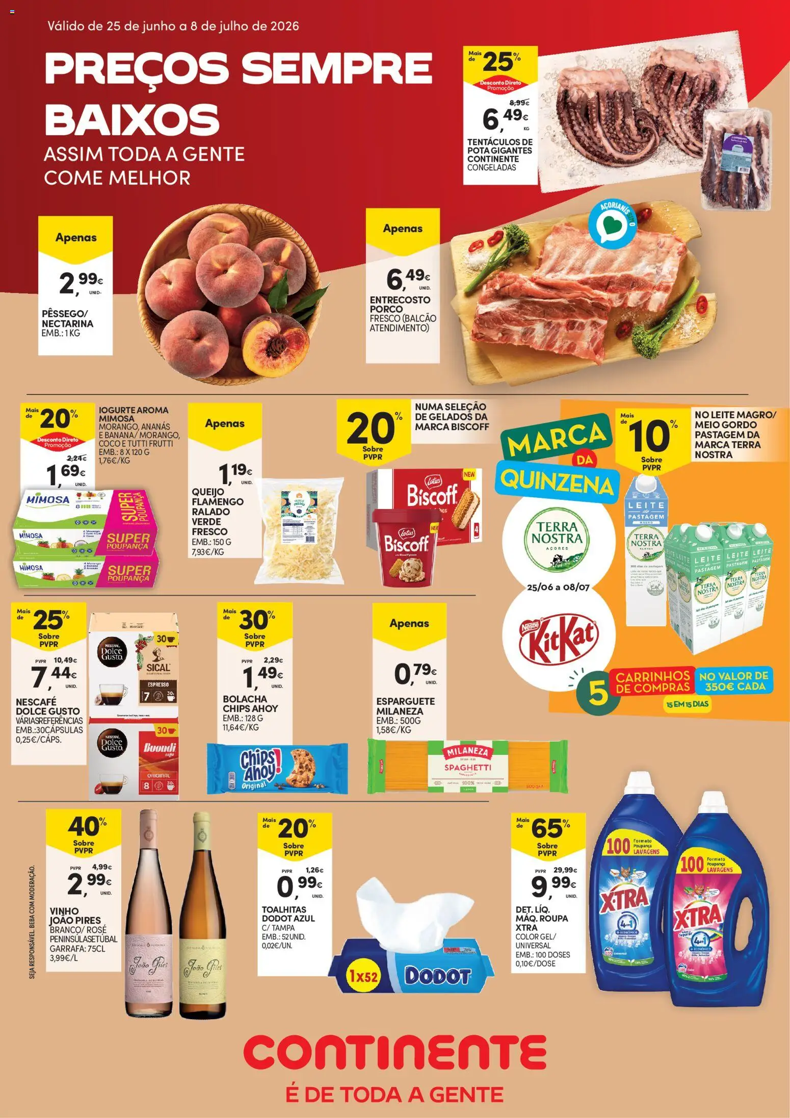 Pré-visualização do folheto da loja Continente válida a partir de 25/06/2026 - Dolce gusto, Vinho, Coco, Iogurte, Leite, Esparguete, Milaneza, Ananás