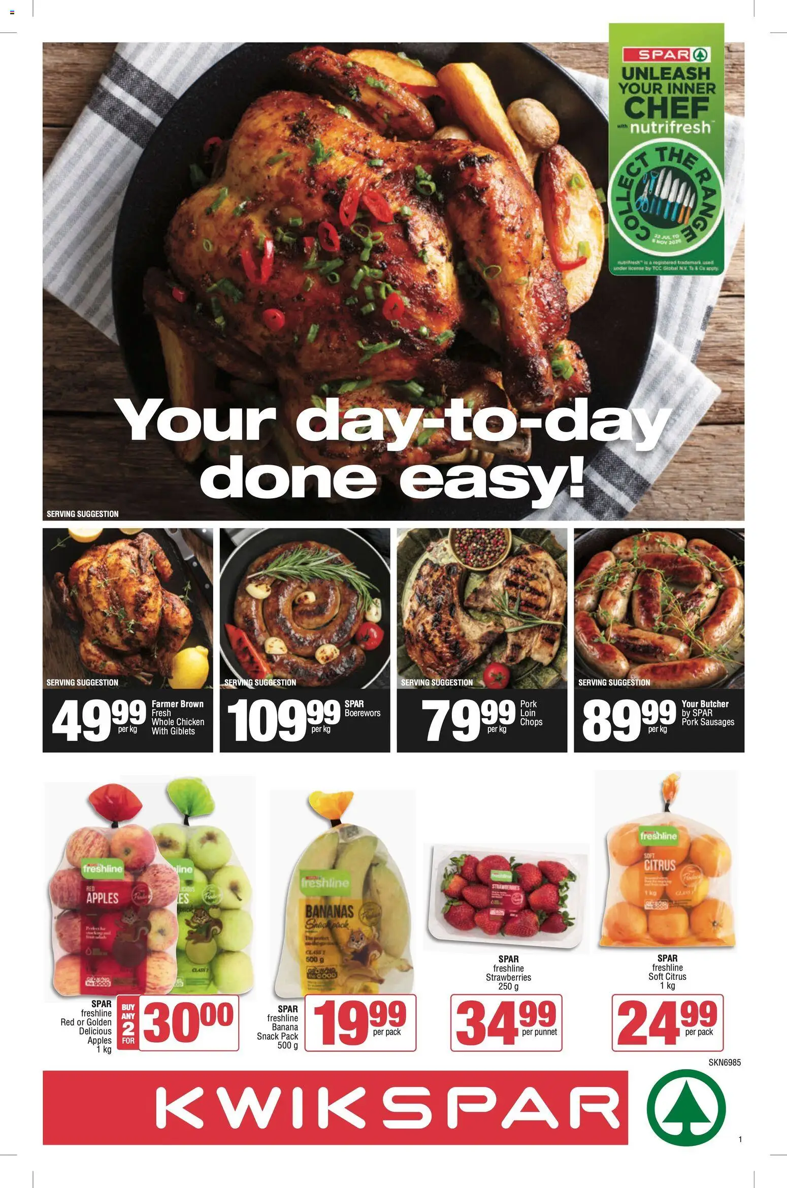 Preview of KWIKSPAR flyer valid from 19/10/2026 - Apples, Chicken, Bananas, Strawberries, Boerewors, Pork