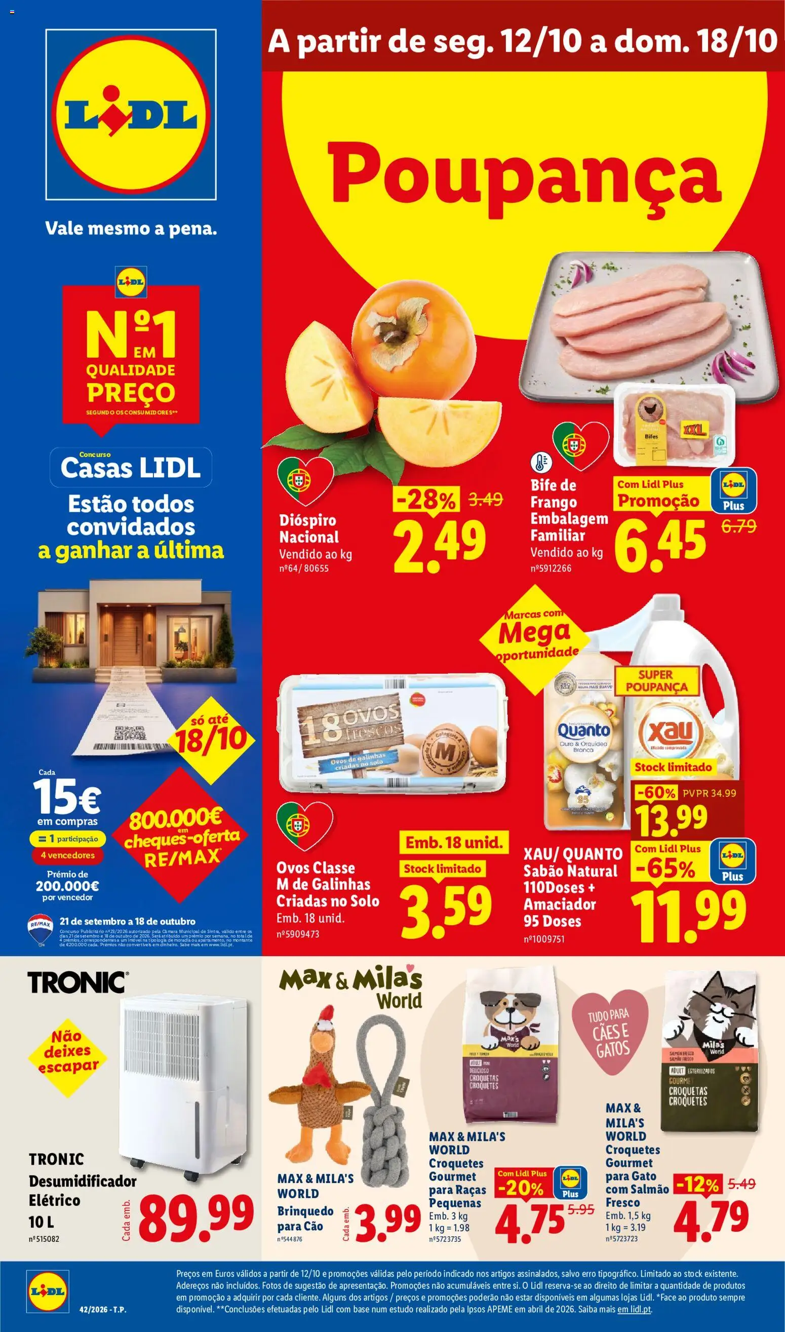 Pré-visualização do folheto da loja Lidl válida a partir de 12/10/2026 - Desumidificador, Orquídea, Ovos, Base, Croquetes, Bife, Sabão, Salmão fresco