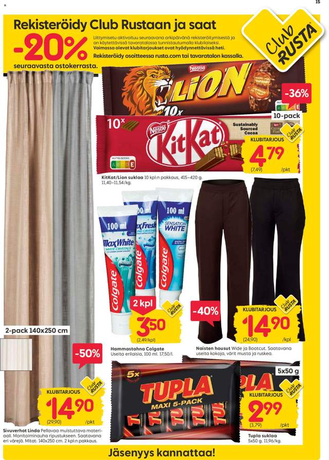 Uusi Rusta tarjouslehti alkaen 28/09