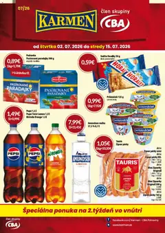 Náhľad KARMEN CBA letáku platného od 02.07.2026