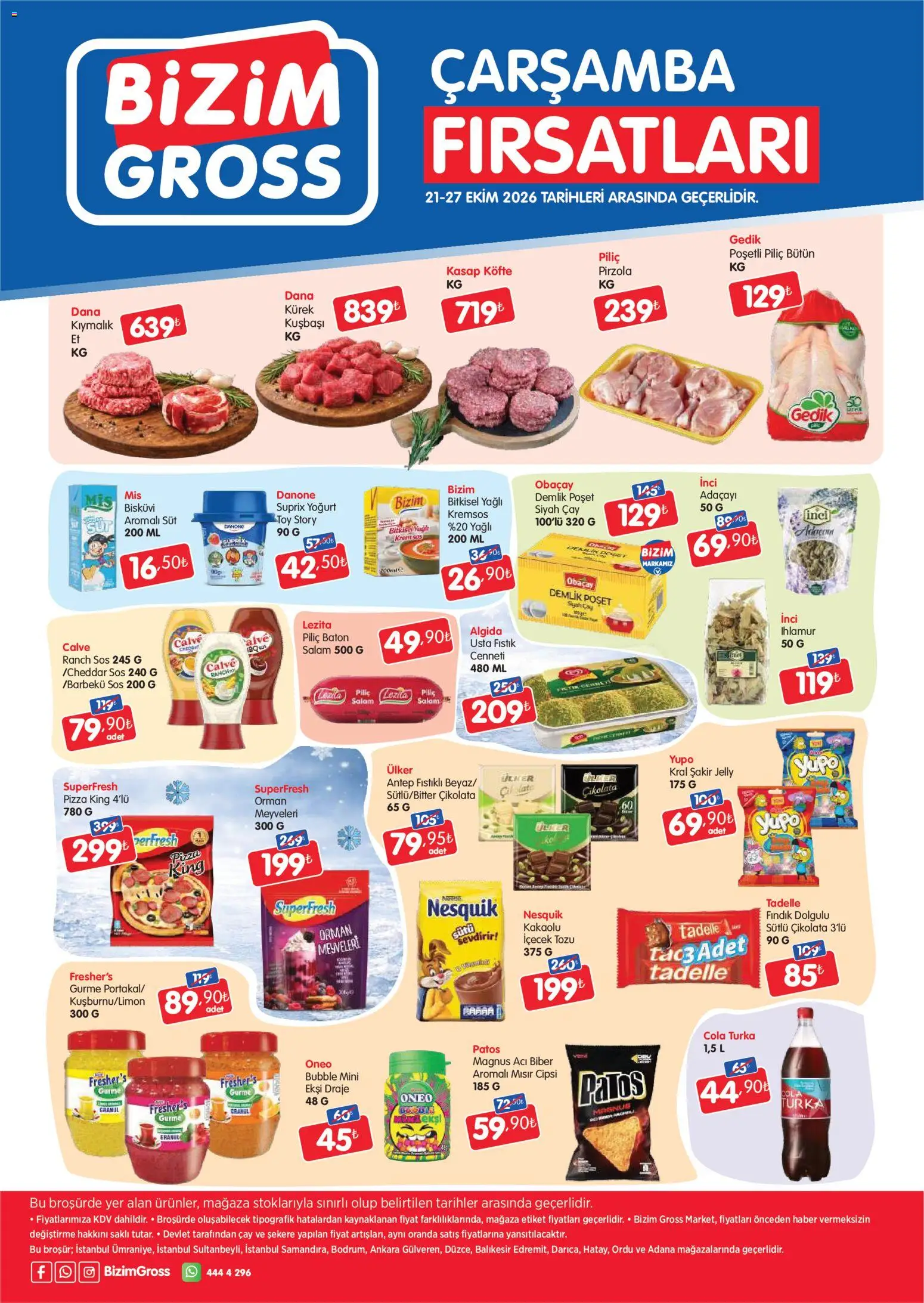 Bizim Toptan Bizim Toptan - Bizim Gross Fırsat Bülteni 21.10.2026 - Broşürünün önizlemesi - Pizza, Çay, Süt, Yoğurt, Bisküvi, Biber, Piliç, Acı biber