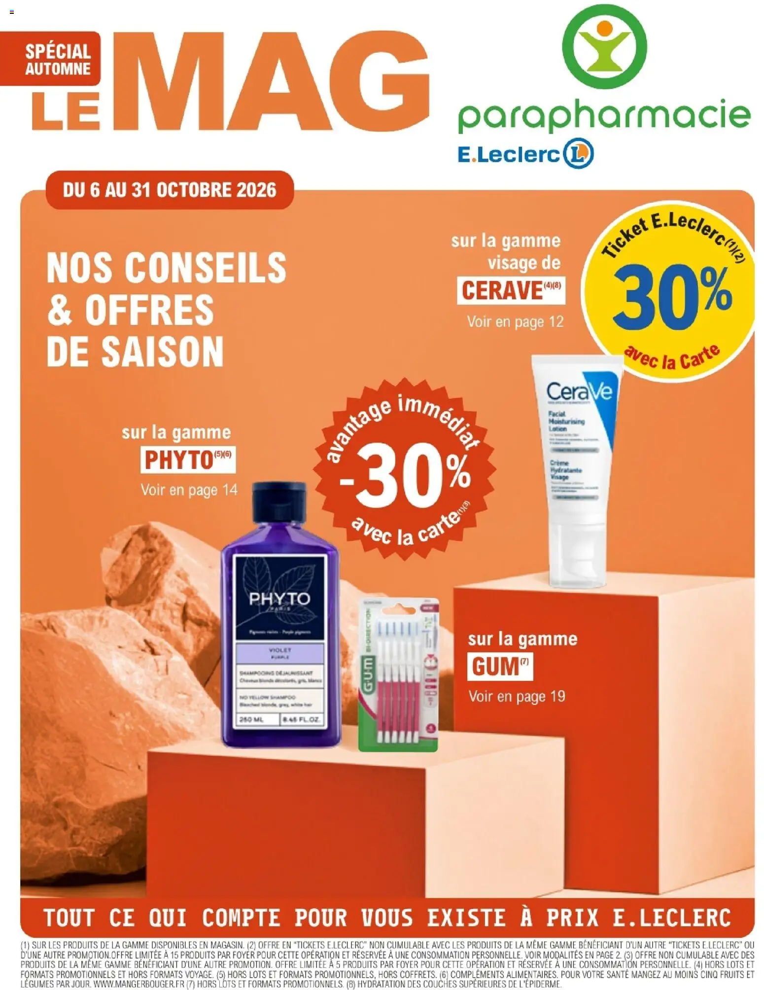 Prévisualisation de E.Leclerc Parapharmacie catalogue du magasin E.Leclerc formulaire valide 06/10/2026 - Fruits, Crème, Crème hydratante visage, Crème hydratante, Couches
