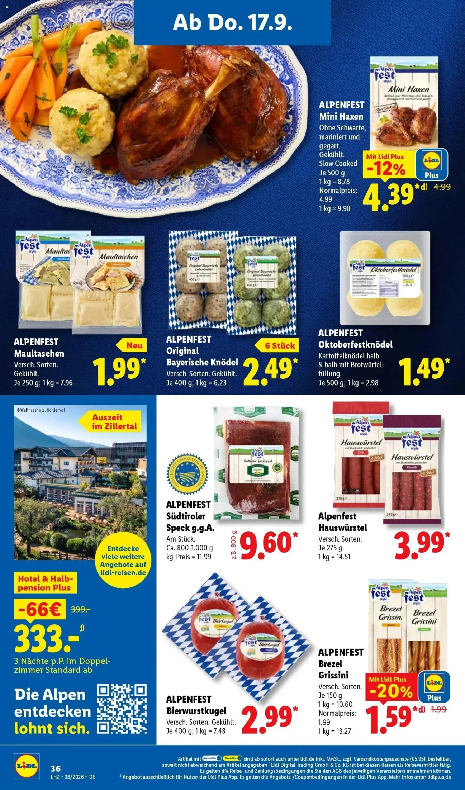 Vorschau von dem Prospekt des Geschäftes Lidl, gültig ab dem 14.09.2026 - Maultaschen