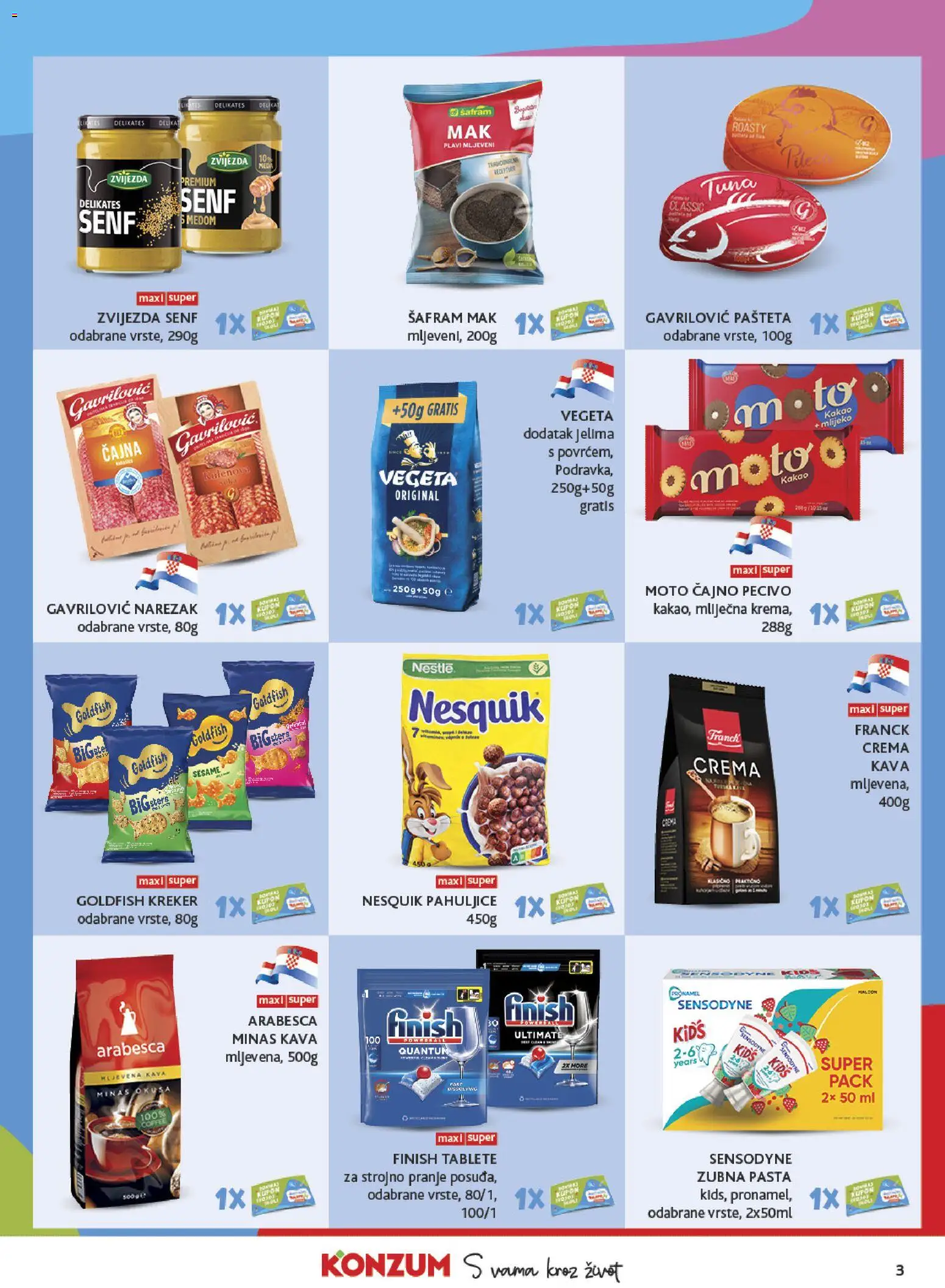Konzum HR - Konzum HR akciós újság megtekintése, amely érvényes 2026.09.09.-től - Mák, Vegeta, Nestlé, Nesquik, Kakaó, Finish, Kréker