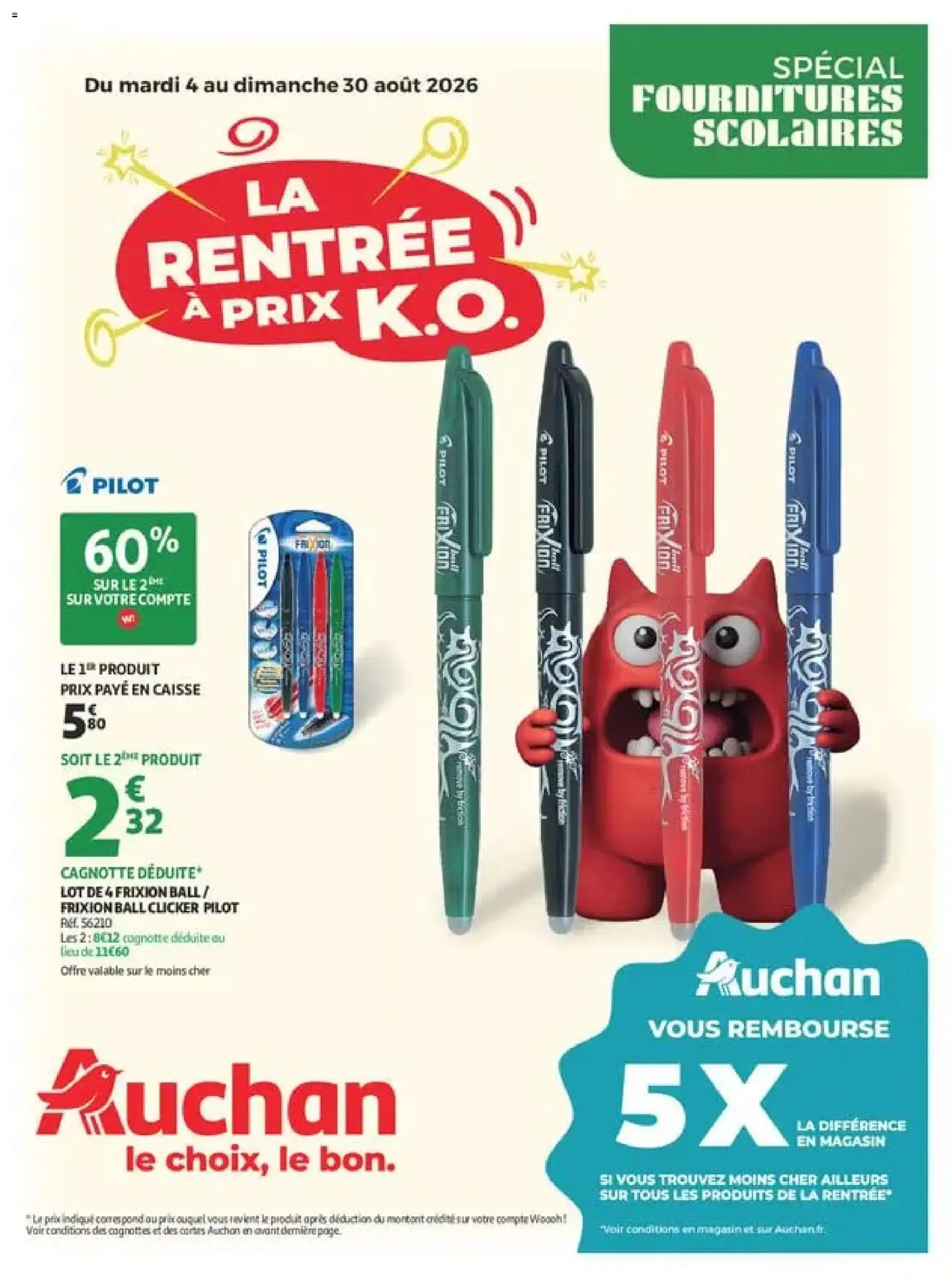 Prévisualisation de Auchan Rentrée scolaire hypers du magasin Auchan formulaire valide 04/08/2026
