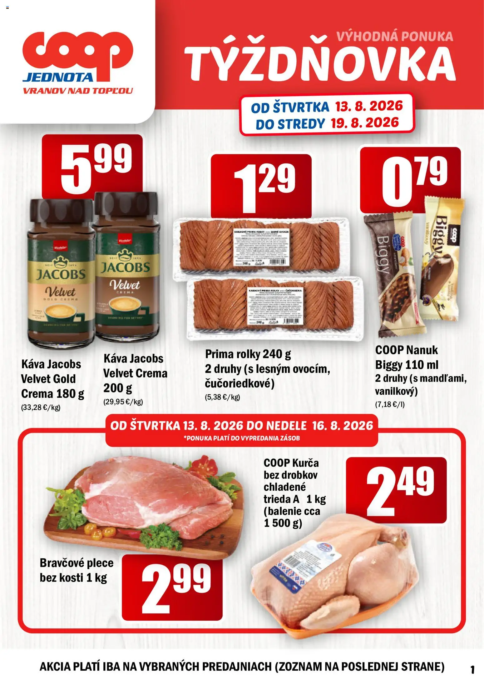 Náhľad COOP Jednota letáku platného od 13.08.2026