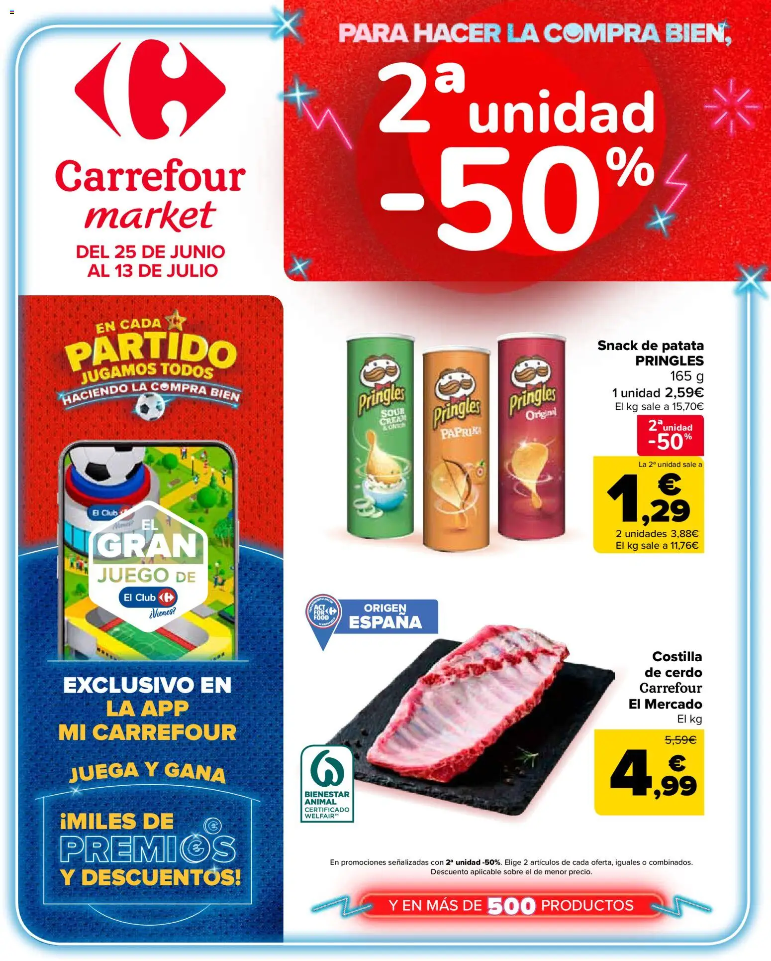 Vista previa del folleto de la tienda Carrefour Market válido desde el 25/06/2026 - Juega, Cerdo