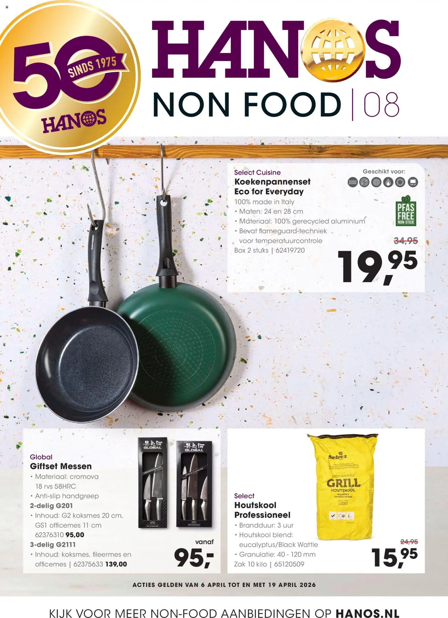 Voorbeeld van Hanos folder - Non food van winkel Hanos geldig vanaf 06-04-2026 - Box, Grill, Houtskool, Messen, Zak
