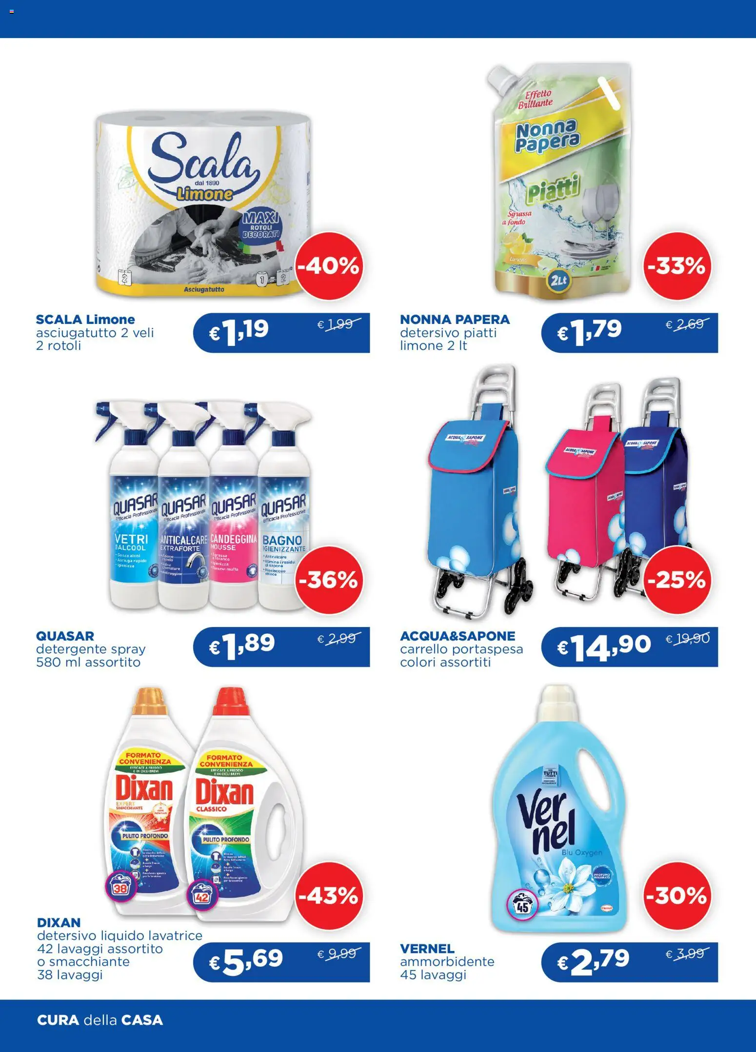 Anteprima dell'opuscolo Acqua e Sapone volantino Milano dal negozio Acqua e Sapone valido da 26/08/2026 - Lavatrice, Bagno, Piatti, Scala, Profumo, Detergente, Anticalcare, Asciugatutto