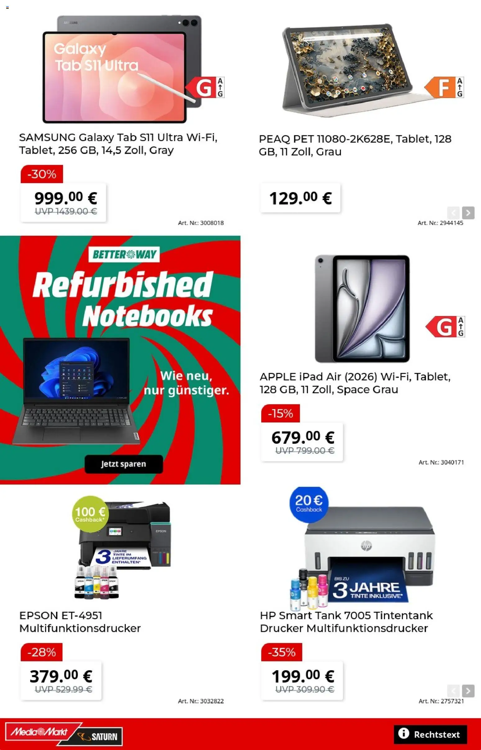 Vorschau von dem Prospekt des Geschäftes Media Markt, gültig ab dem 07.09.2026 - Apple, Samsung, Ipad, HP, Drucker, Epson