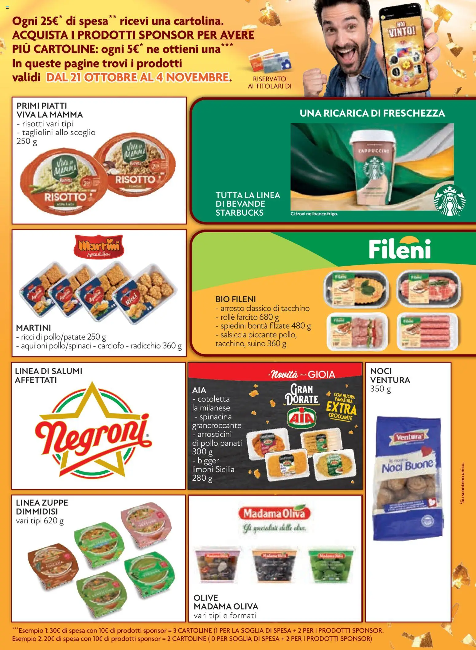 Anteprima dell'opuscolo Conad volantino Margherita Lombardia dal negozio Conad valido da 21/10/2026 - Tacchino, Salsiccia, Nuggets, Martini, Suino, Arrosto, Olive, Spiedini