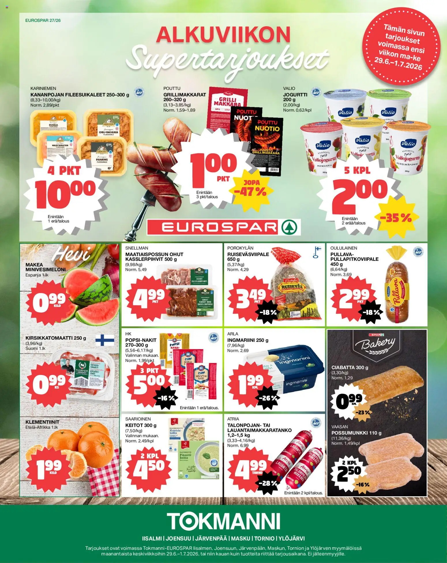 Kaupan Tokmanni Tokmanni - EUROSPAR esikatselu, voimassa 29/06/2026
