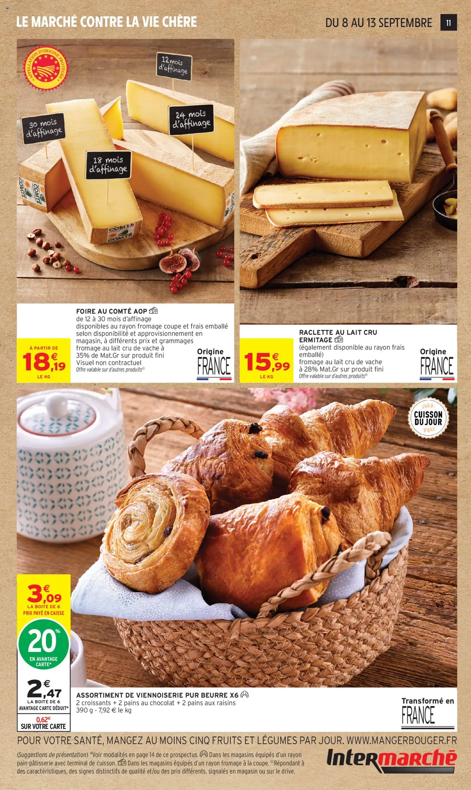 Prévisualisation de Intermarché - C'est notre anniversaire du magasin Intermarché formulaire valide 08/09/2026 - Raclette, Chocolat, Fruits, Lait, Beurre, Raisins, Viennoiserie, Comté aop