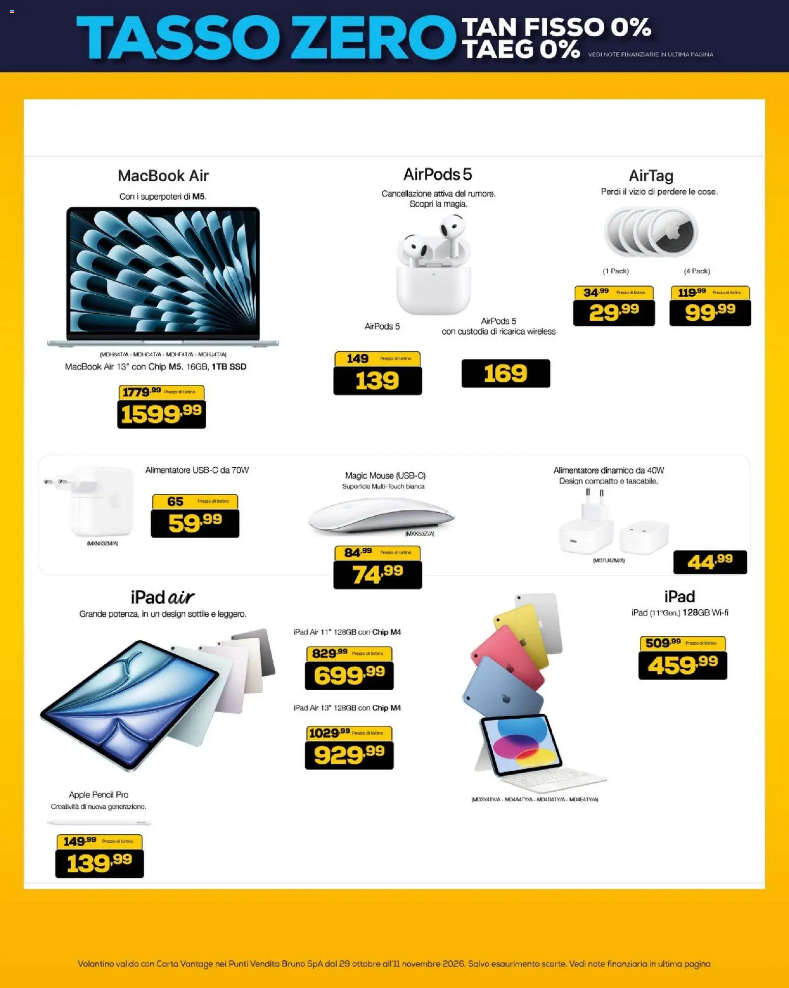 Anteprima dell'opuscolo BRUNO Black Friday ML dal negozio BRUNO valido da 29/10/2026 - Airpods, Ipad, Macbook air, Macbook, Mouse