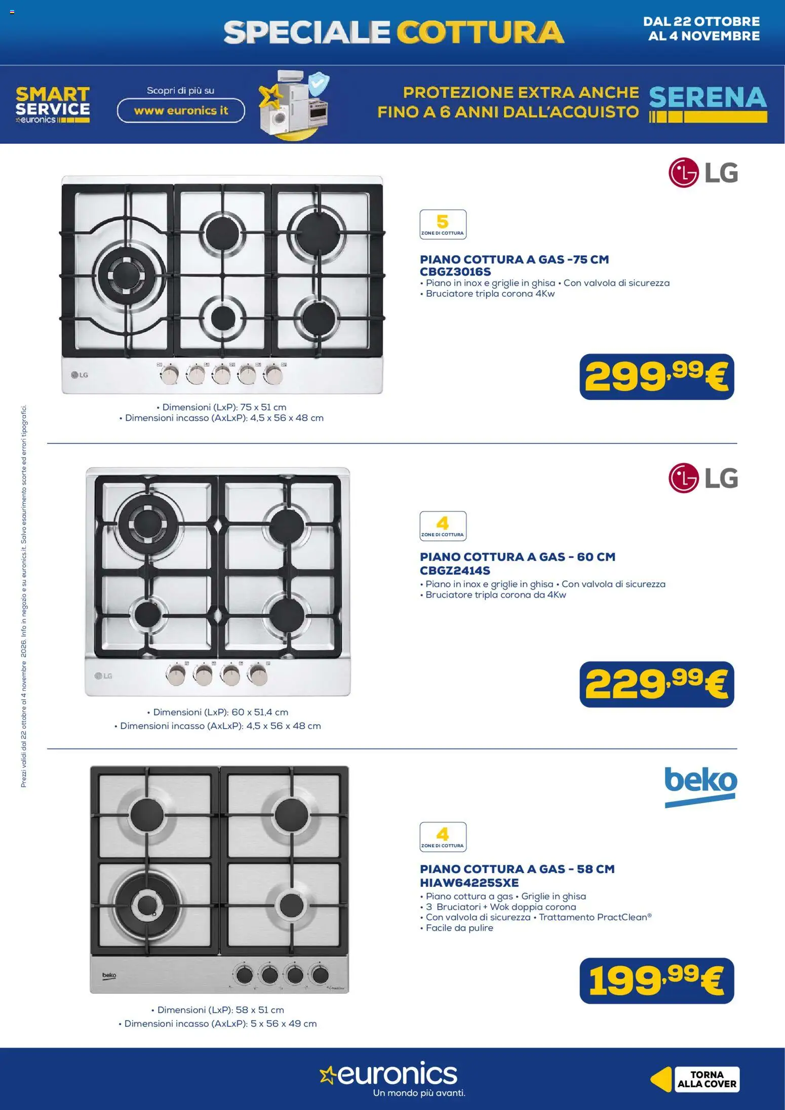 Anteprima dell'opuscolo Euronics volantino Cottura dal negozio Euronics valido da 22/10/2026 - Piano cottura