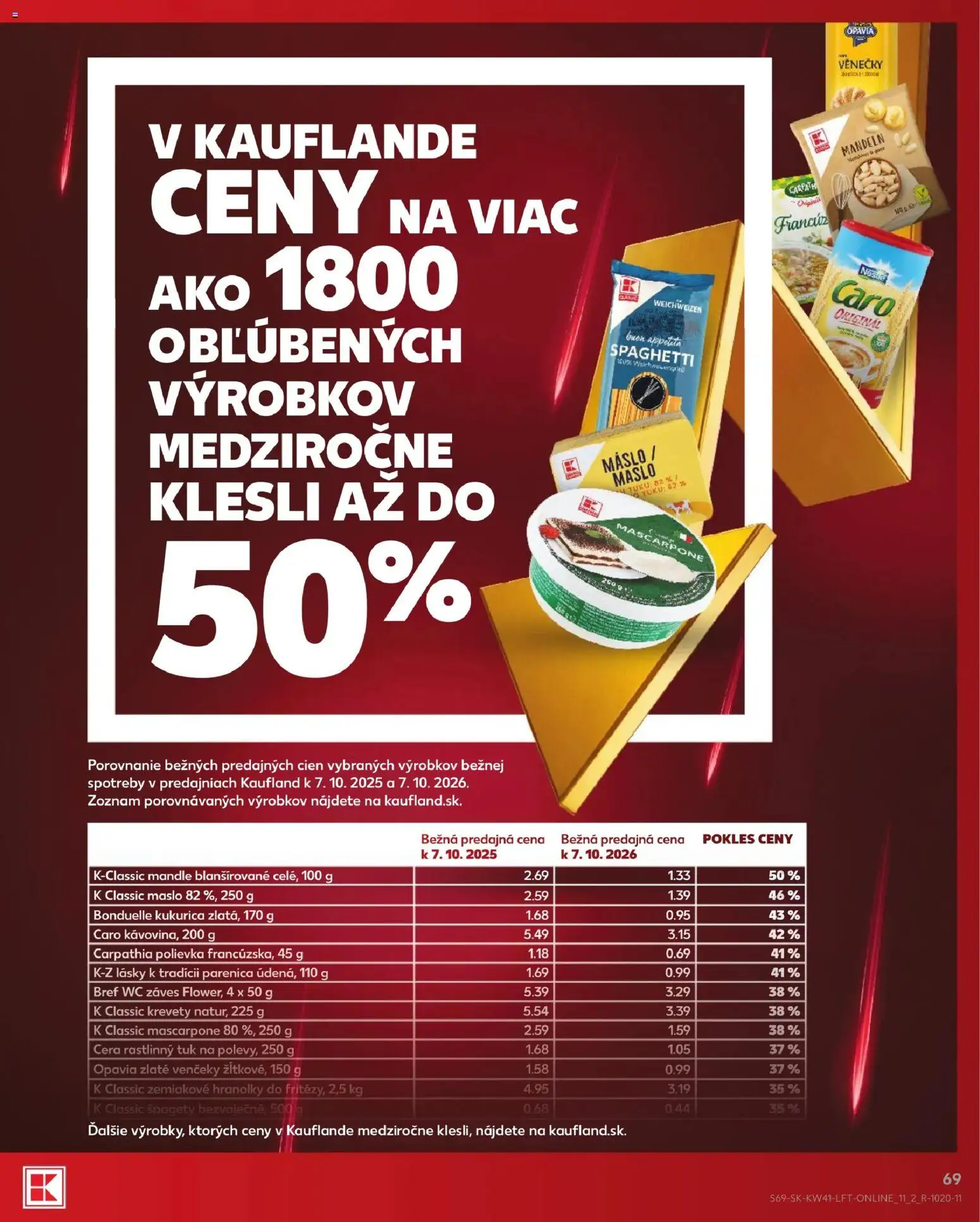 Náhľad Kaufland letáku platného od 08.10.2026 - Maslo, Wc, Mascarpone, Krevety, Kukurica, Mandle, Caro, Venčeky