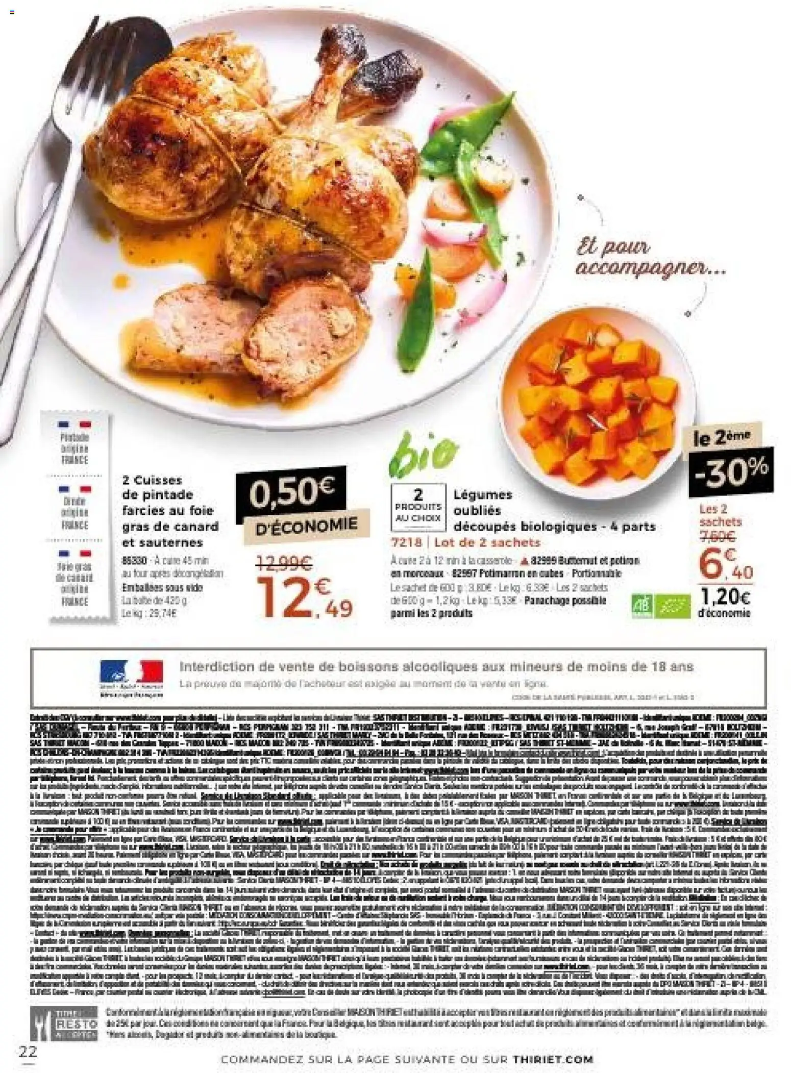 Prévisualisation de Thiriet catalogue livraison à domicile du magasin Thiriet formulaire valide 23/10/2026 - Butternut, Potimarron, Canard, Foie, Pintade, Boissons