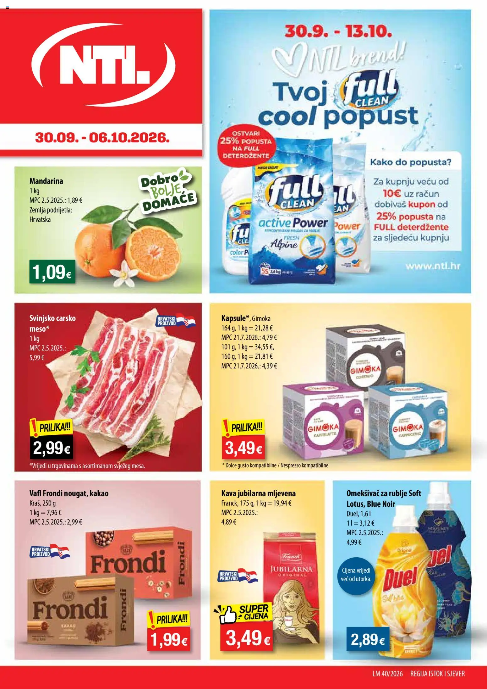 Pregled letka NTL Katalog trgovine NTL vrijedi od 30.09.2026