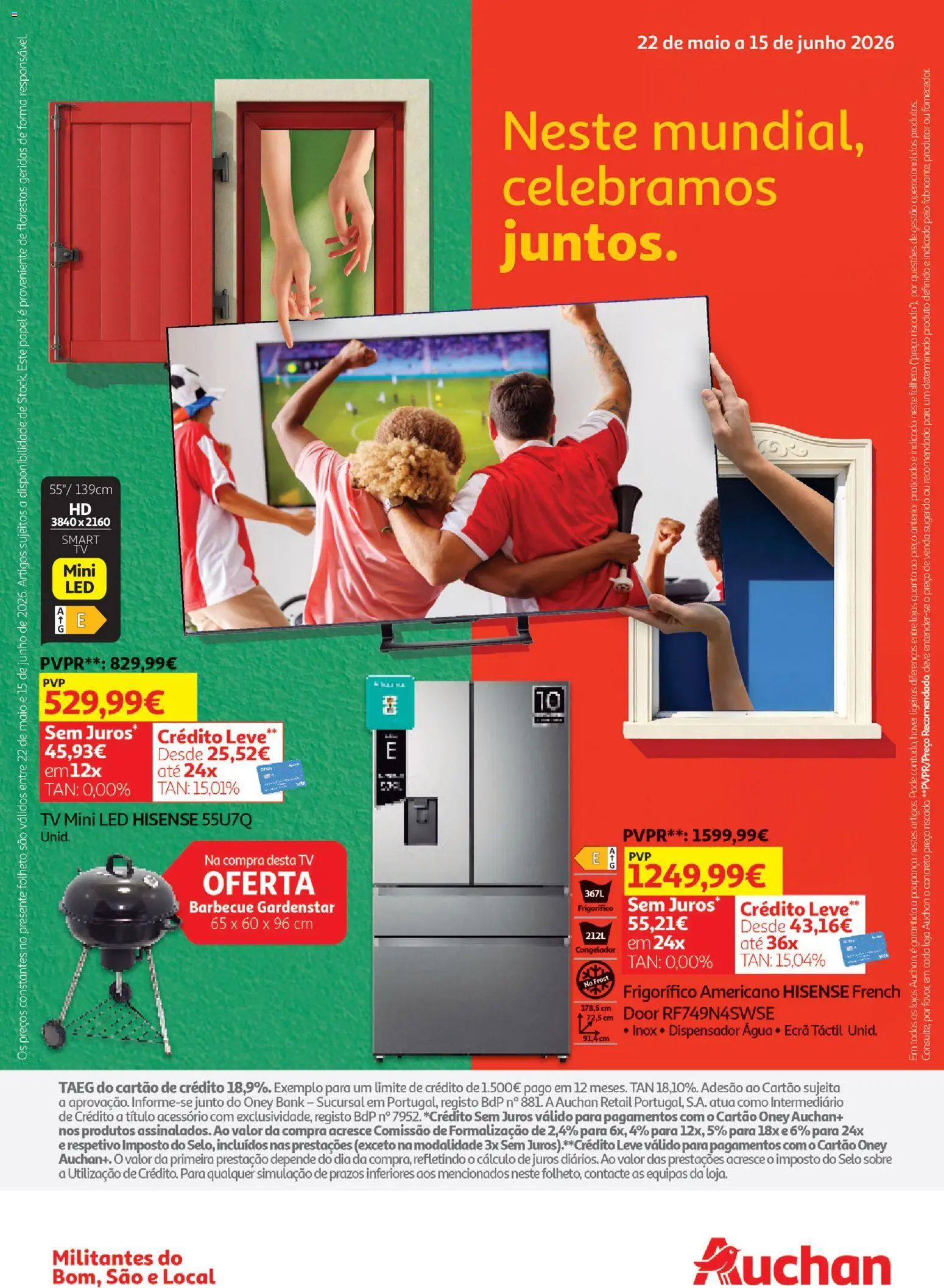 Pré-visualização do folheto da loja Auchan válida a partir de 22/05/2026 - Frigorífico, Agua, Congelador