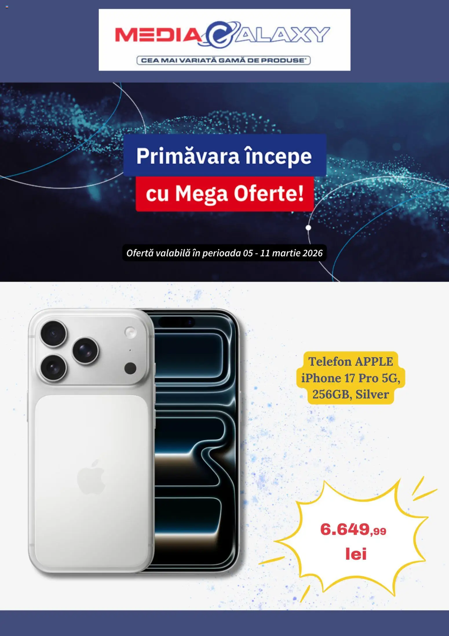 Previzualizarea de cataloage: Media Galaxy Media Galaxy Catalog valabil de la 05.03.2026 - Telefon, Apple