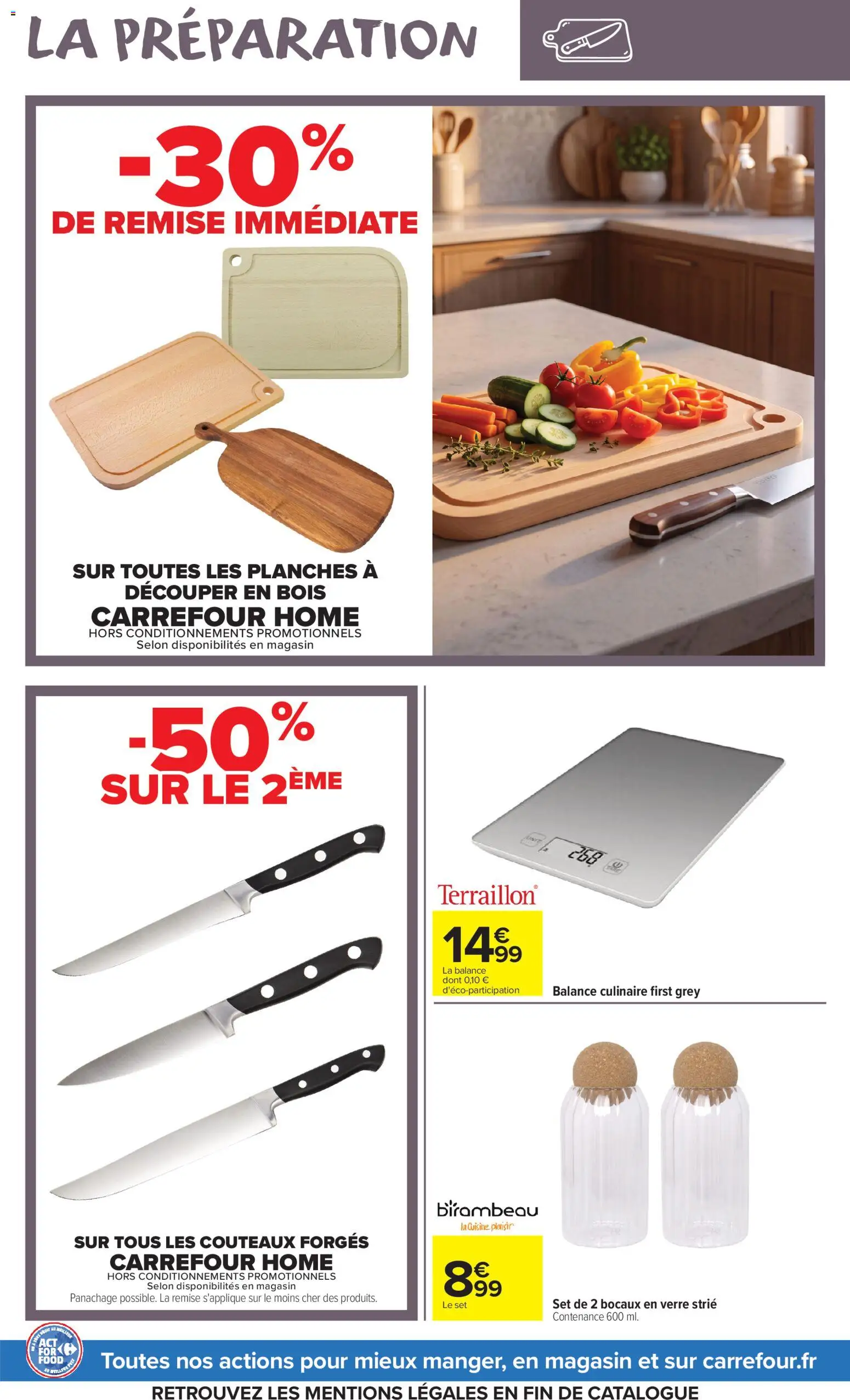 Prévisualisation de Carrefour Market Partageons le goût du mieux manger du magasin Carrefour Market formulaire valide 27/10/2026 - Balance culinaire, Couteaux