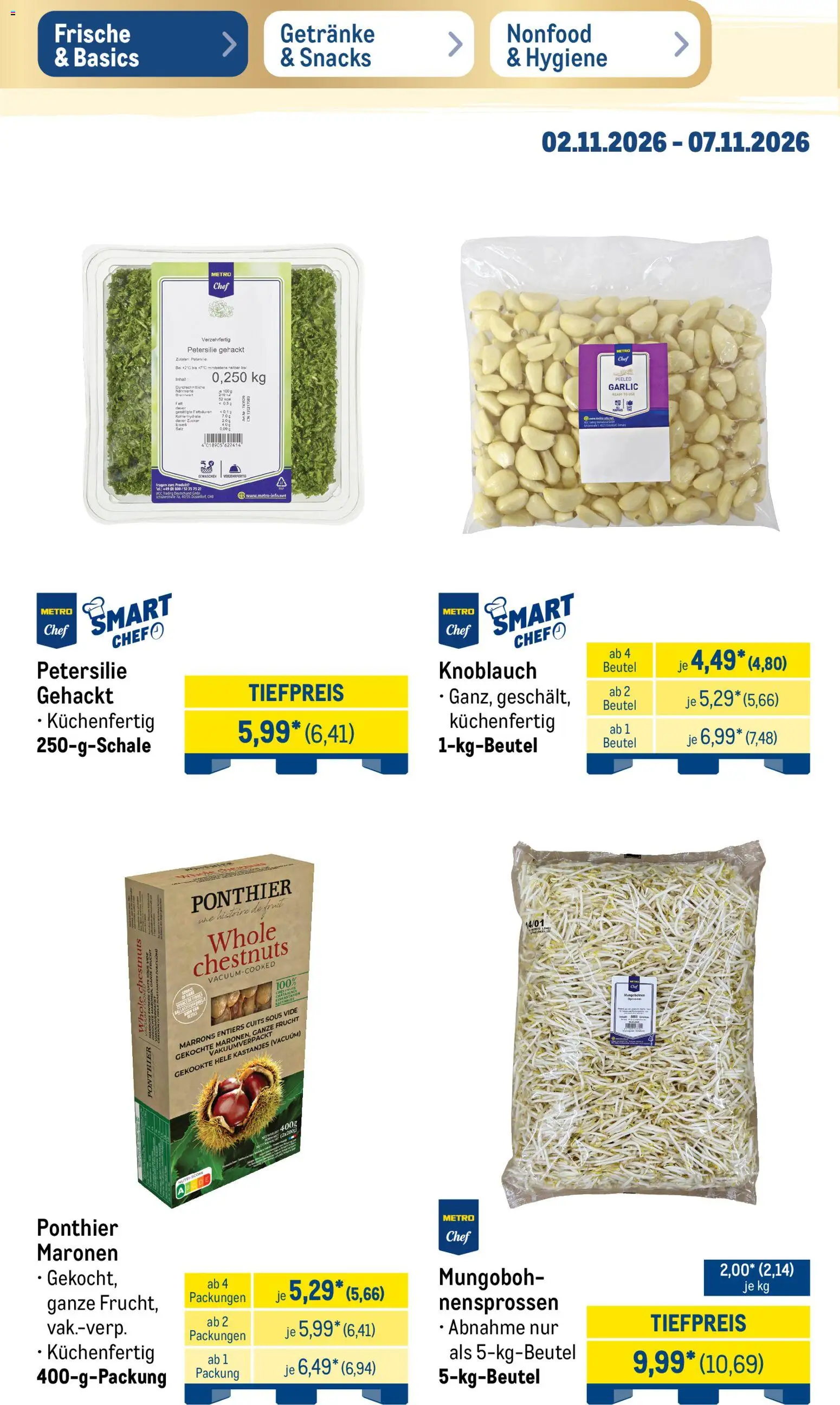 Vorschau von dem Prospekt des Geschäftes Metro, gültig ab dem 02.11.2026 - Petersilie, Knoblauch, Zucker