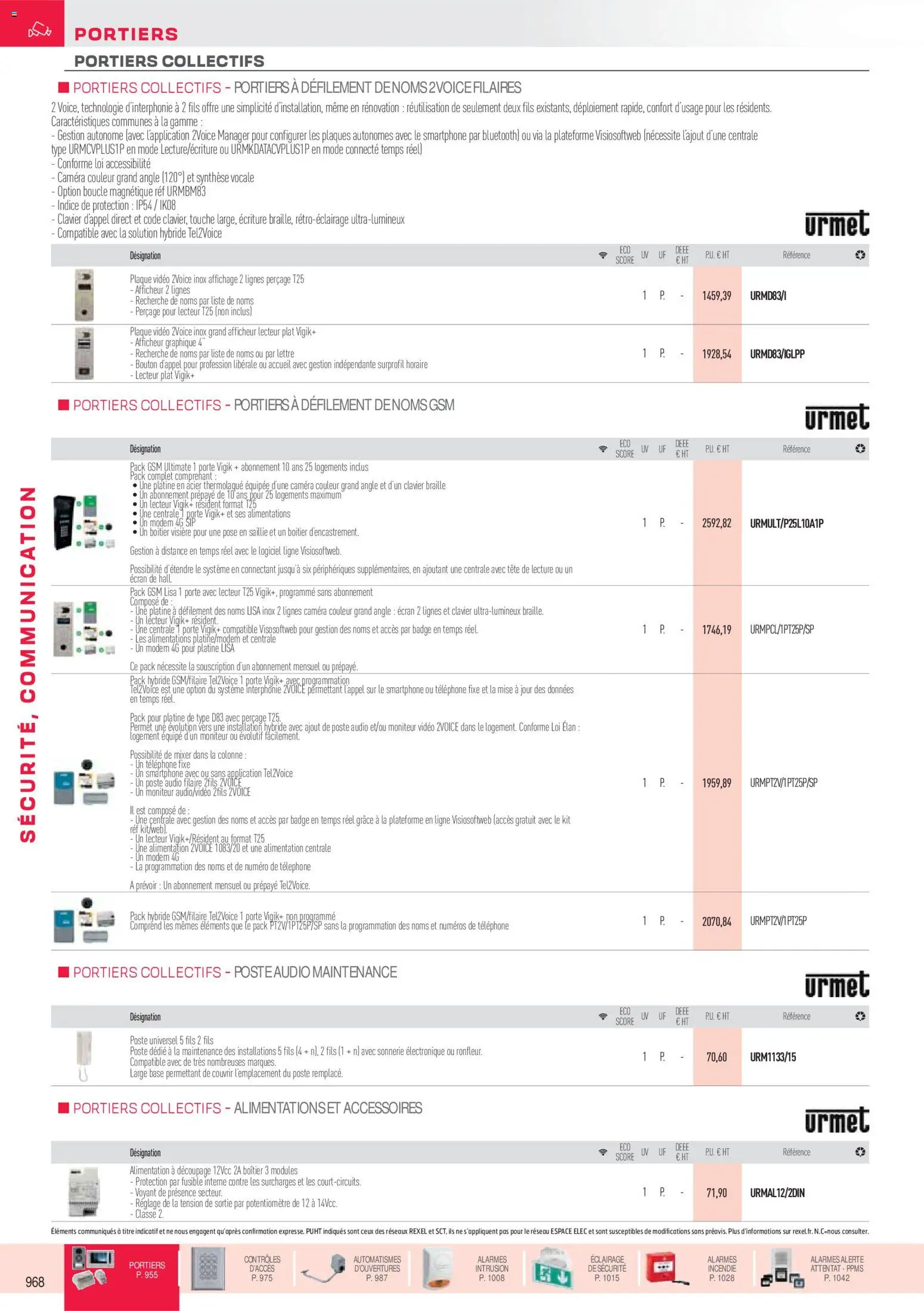 Prévisualisation de Brochure sécurité, communication du magasin Rexel formulaire valide 18/11/2025 - Téléphone, Smartphone, Porte, Colonne, Caméra, Audio, Mixer, Moniteur