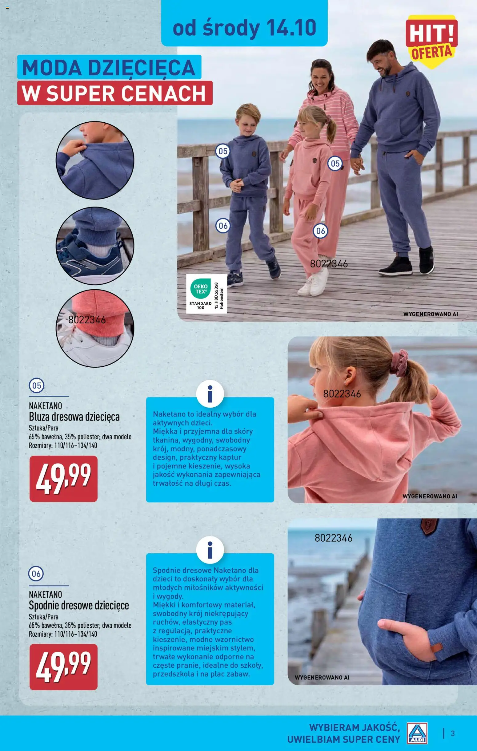 Pogląd gazetki "Aldi gazetka - Artykuły przemysłowe i tekstylia" ze sklepu Aldi ważnej od 14.10.2026 - Spodnie