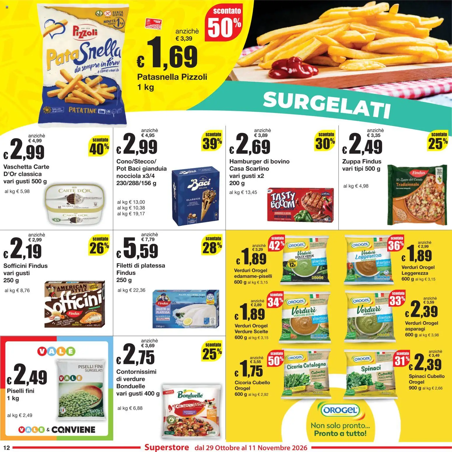 Anteprima dell'opuscolo Sì con Te volantino Superstore dal negozio Sì con Te valido da 29/10/2026 - Hamburger, Piselli, Asparagi, Bovino, Patatine, Verdure, Spinaci, Zuppe