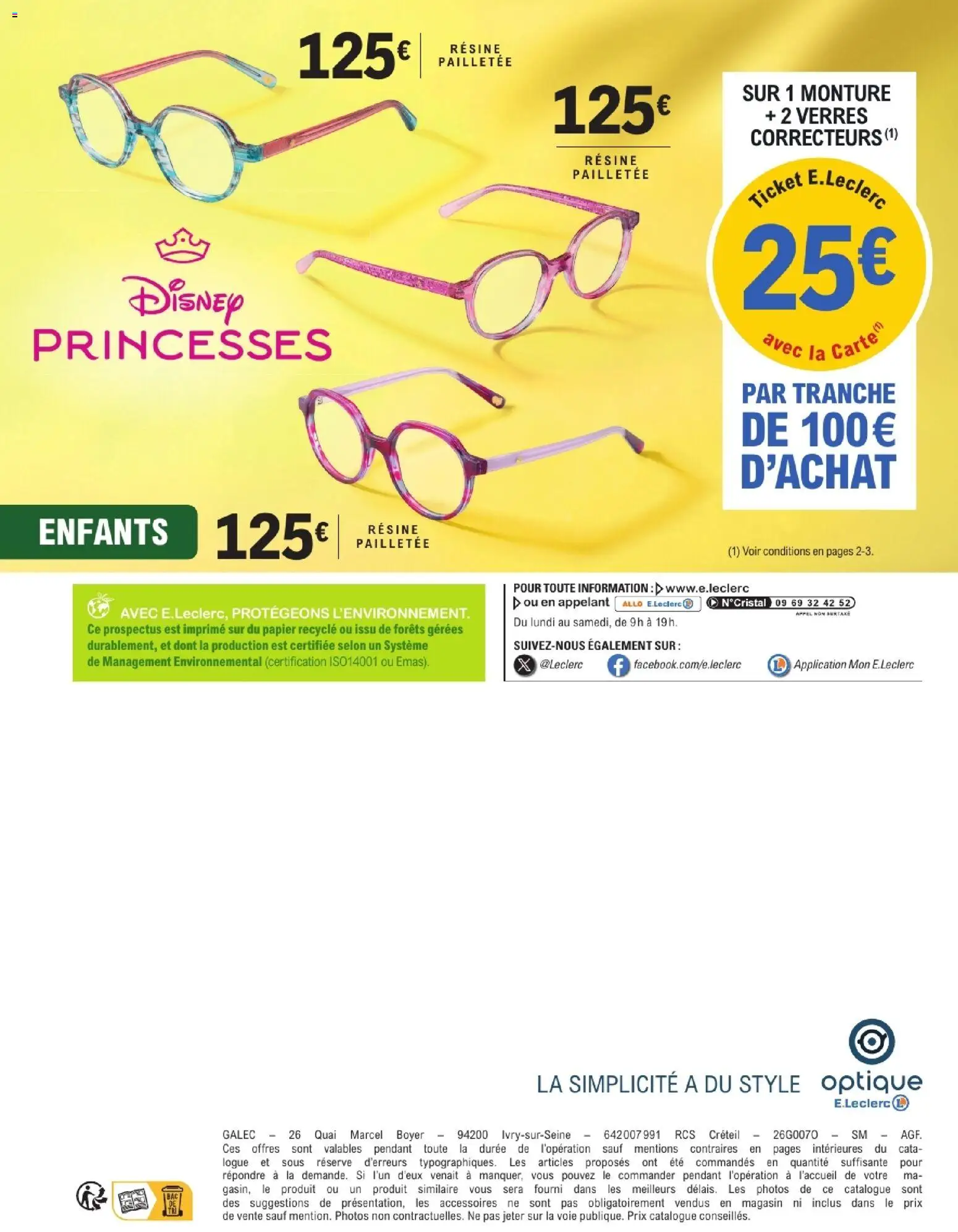 Prévisualisation de E.Leclerc Opti'Days de la rentrée du magasin E.Leclerc formulaire valide 01/09/2026 - Verres, Marcel