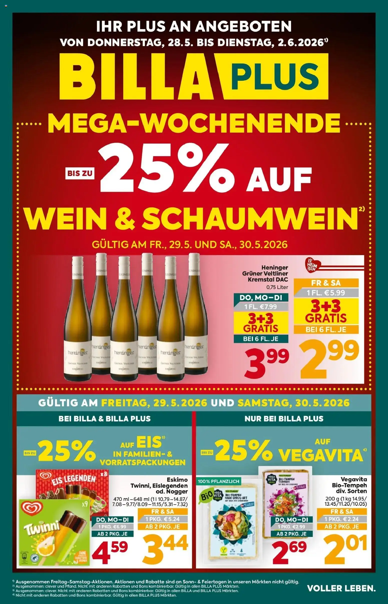 Vorschau der Angebote: Billa Plus Billa Plus Flugblatt - Wien gültig ab 28.05.2026 - Eis, Wein