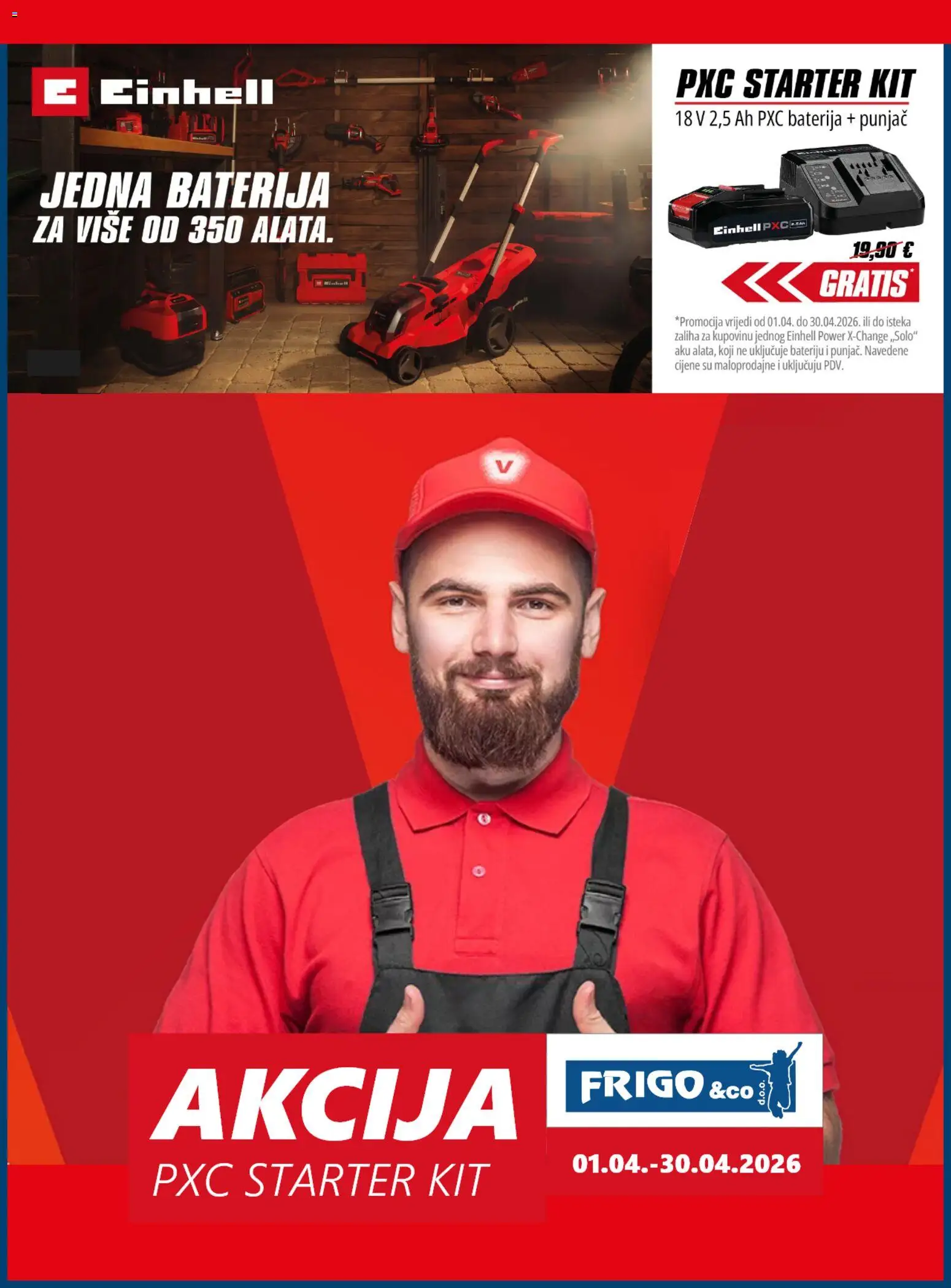 Pregled letka FRIGO & Co. Katalog trgovine FRIGO & Co. vrijedi od 01.04.2026 - Baterija
