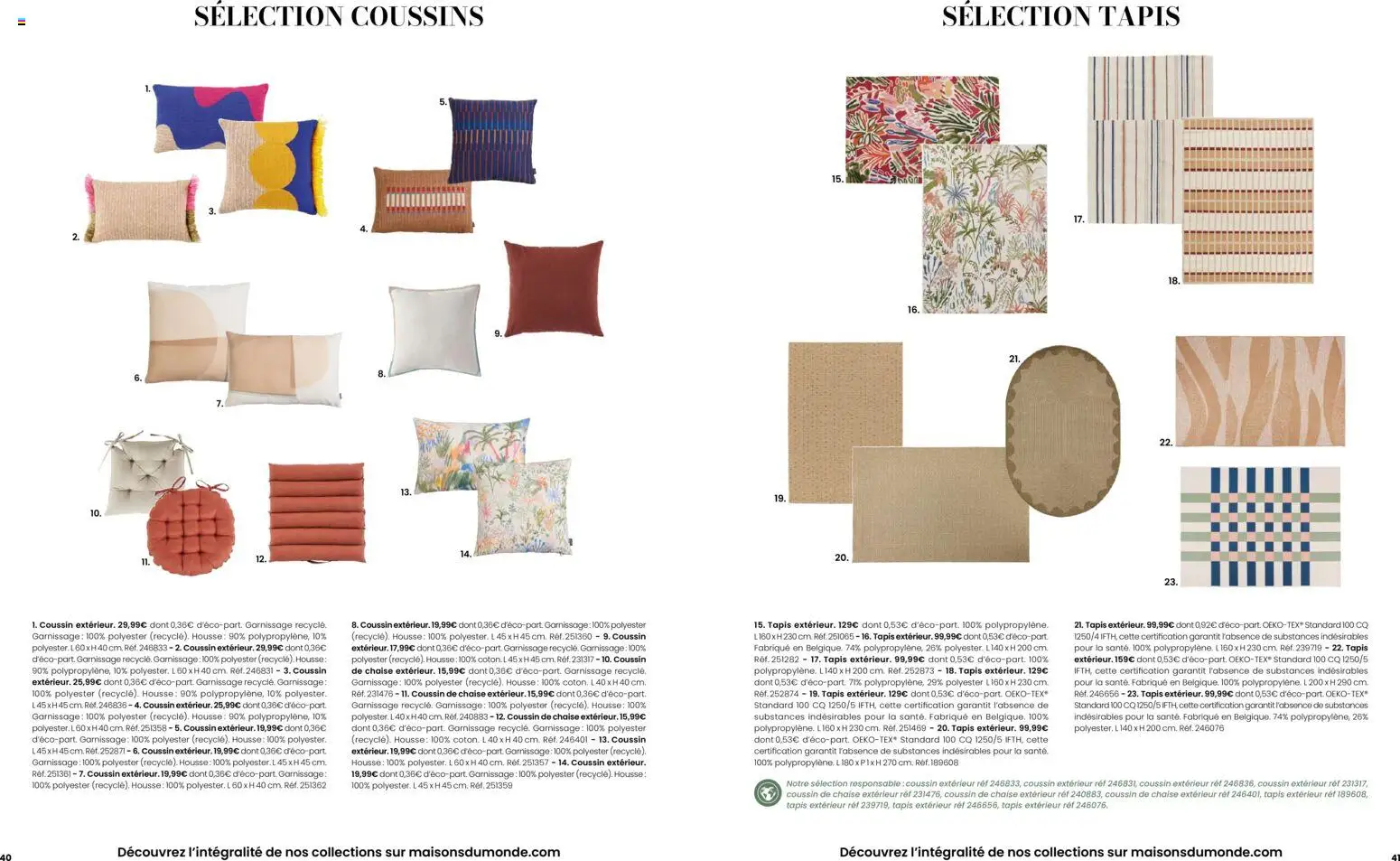 Prévisualisation de Maisons du Monde catalogue du magasin Maisons du Monde formulaire valide 02/09/2026 - Chaise, Tapis, Tapis extérieur, Coussin de chaise
