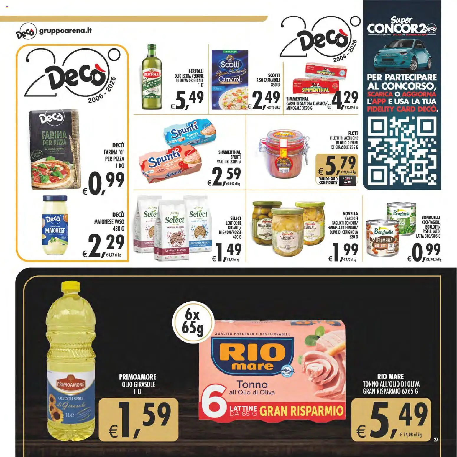 Anteprima dell'opuscolo Decò volantino Gourmet Sicilia dal negozio Decò valido da 23/10/2026 - Lenticchie, Olio, Tonno, Legumi, Maionese, Farina, Scatola, Lenticchie rosse
