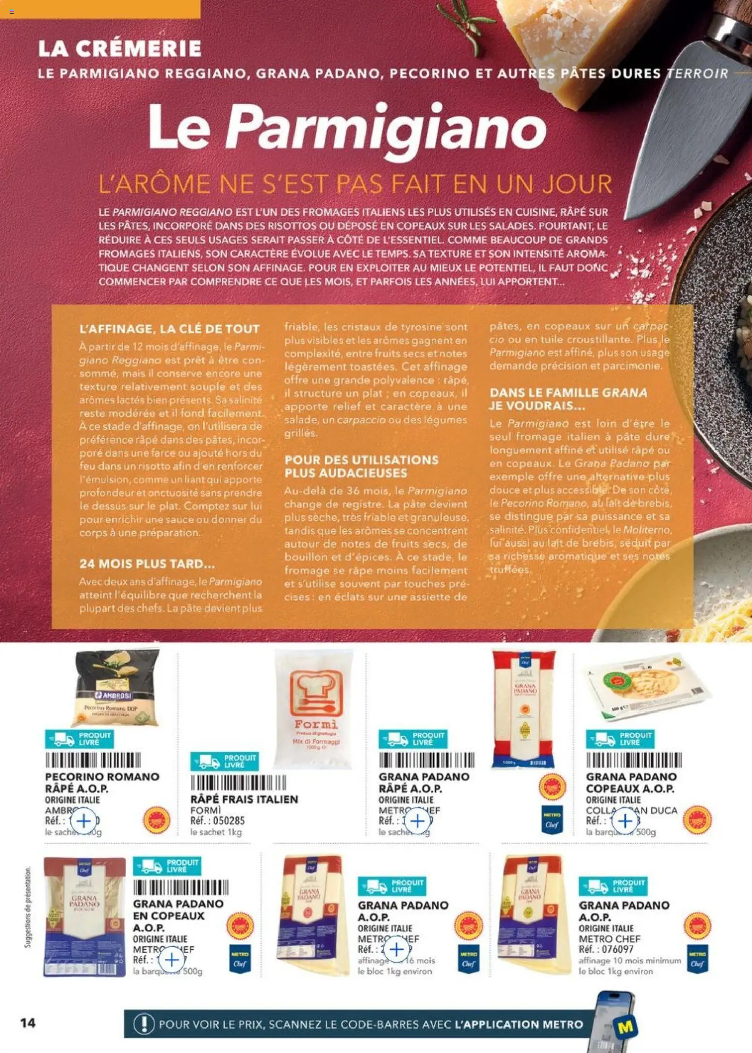 Prévisualisation de METRO - Guide Italie du magasin METRO formulaire valide 28/05/2026 - Bouillon, Lait, Pâte, Pâtes, Assiette, Grana padano, Parmigiano Reggiano, Râpe