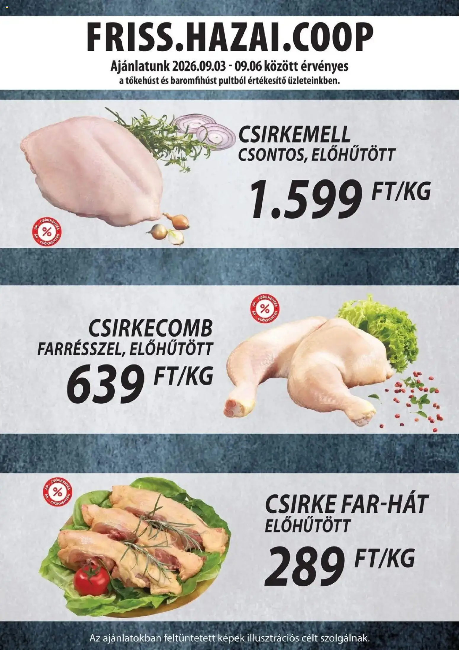 COOP Szolnok - COOP Szolnok akciós újság Gyöngyös megtekintése, amely érvényes 2026.09.03.-től - Csirkemell, Csirke, Csirkecomb, Csirke farhát