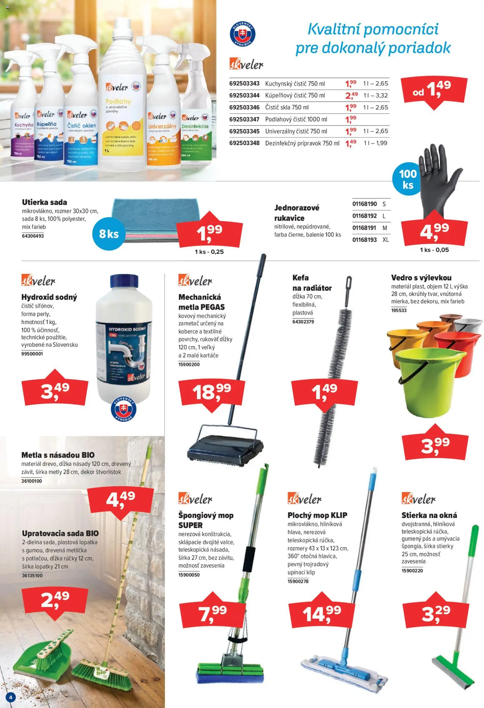 Náhľad Kinekus letáku platného od 01.03.2026 - Kuchyňa, Koberce, Mop, Kúpelňa, Radiator, Rukavice, Čistič okien, Kefa