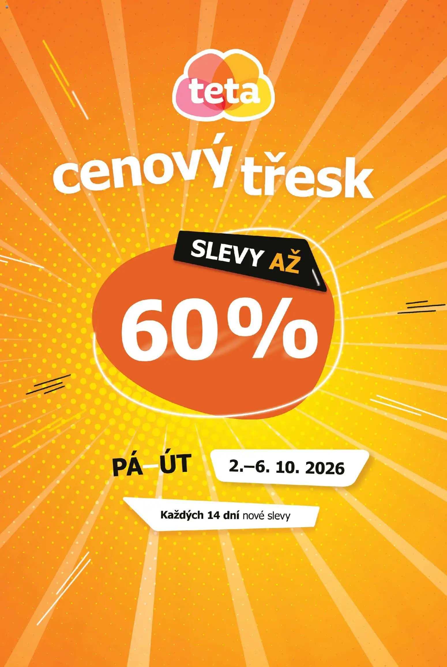 Náhled nabídky: TETA Drogerie TETA Drogerie leták - Cenový třesk platný od 02.10.2026