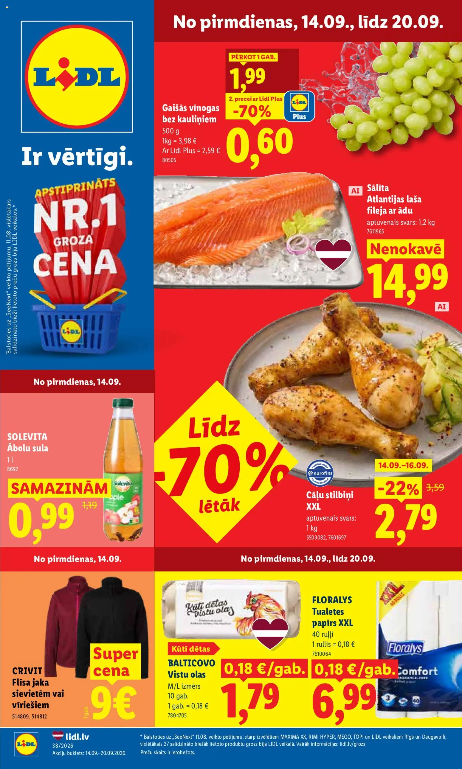 Skatīt Lidl akciju bukletu, derīgs no 14.09.2026.