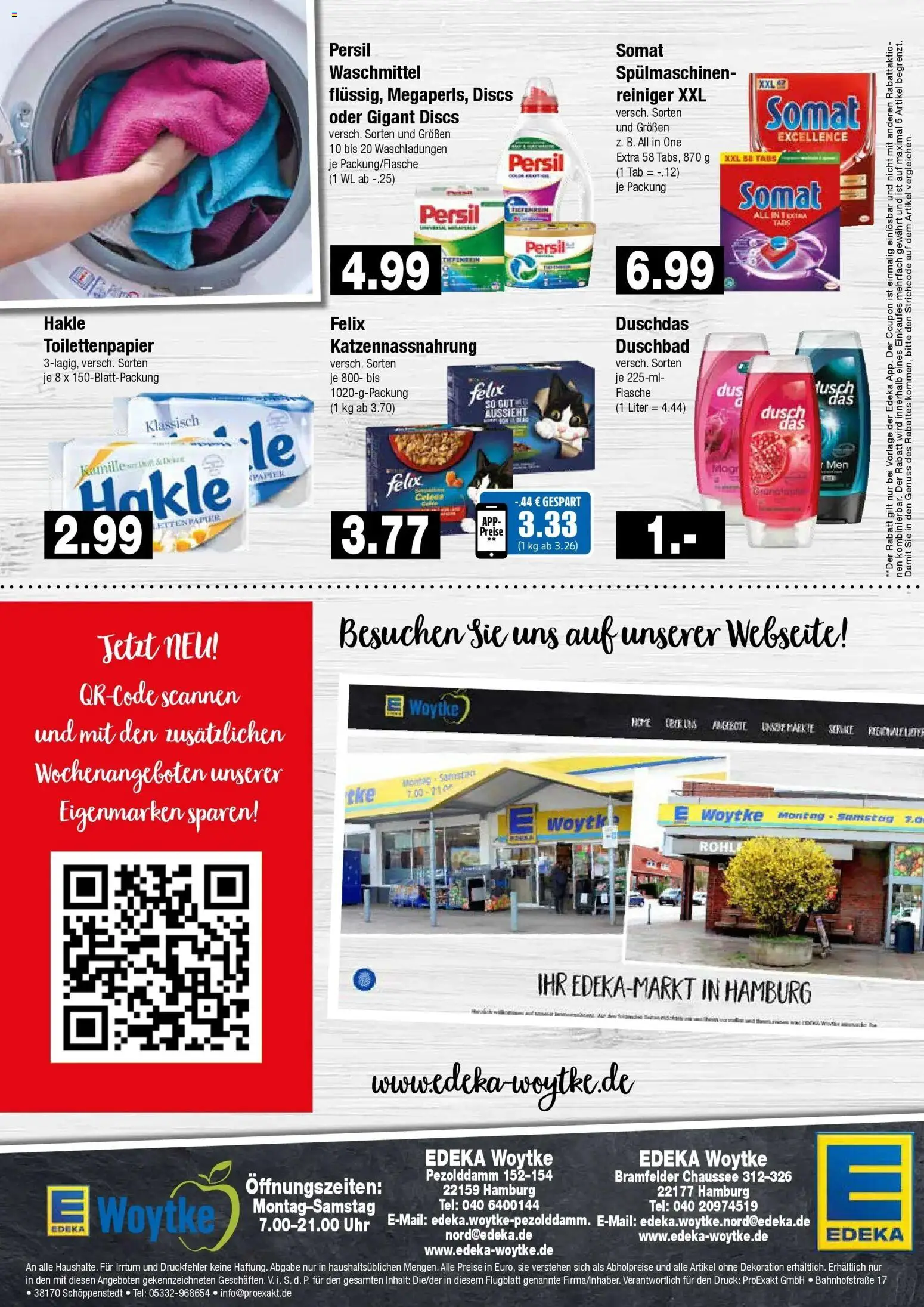 Vorschau von dem Prospekt des Geschäftes Edeka, gültig ab dem 26.10.2026 - Uhr, Toilettenpapier, Waschmittel, Persil, Duschdas