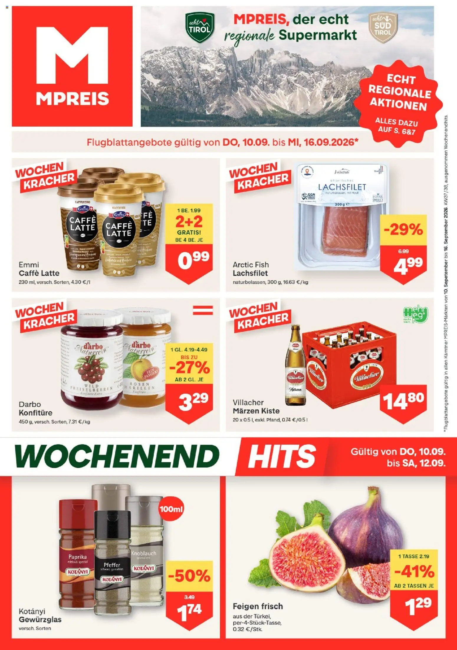 Vorschau der Angebote: MPREIS MPREIS Dellach im Drautal gültig ab 10.09.2026 - Knoblauch, Feigen, Lachsfilet, Pfeffer