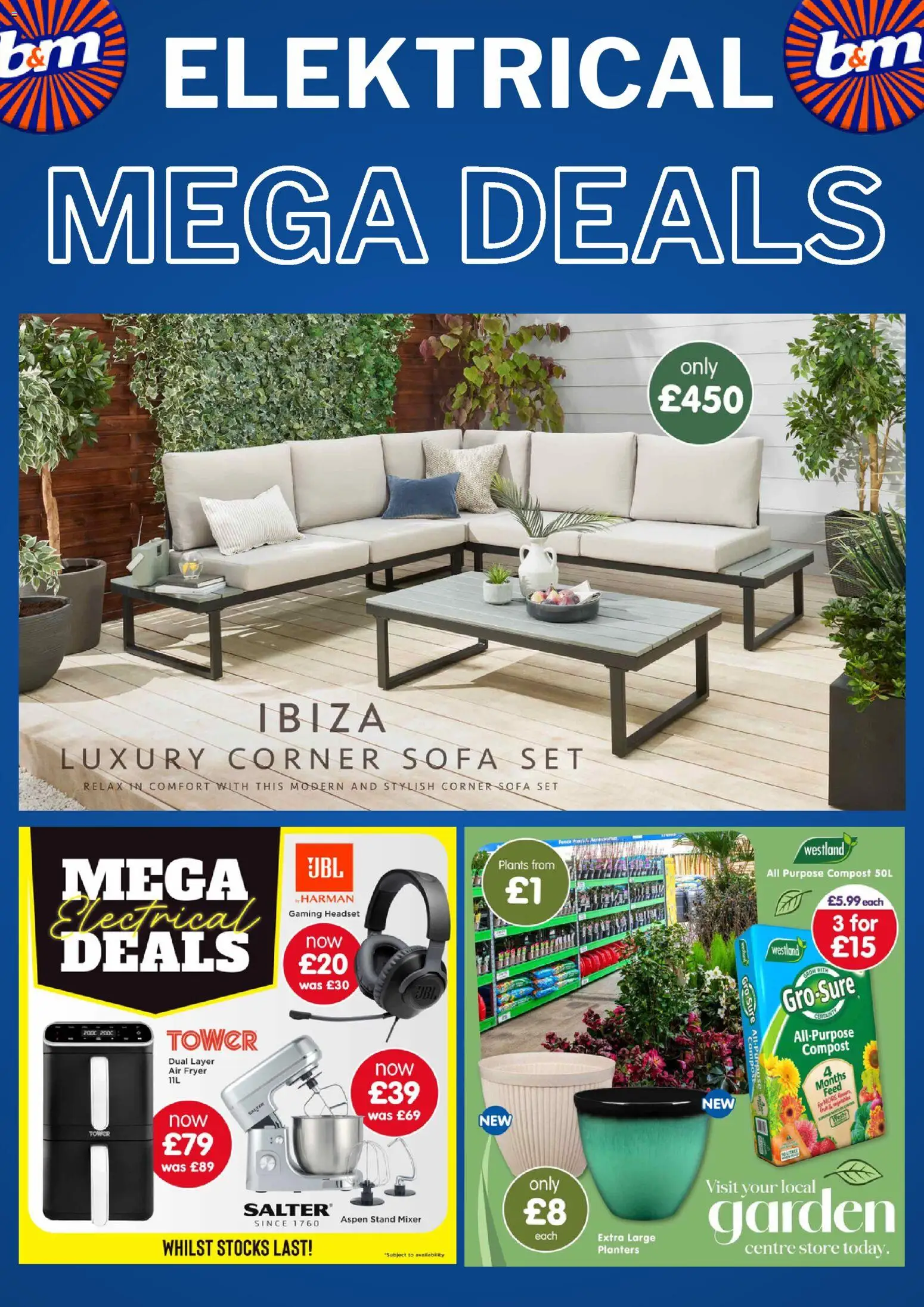 Preview of B&M B&M - Offers valid from 25/04/2026 - Air fryer, Sofa, Corner sofa, Sofa set, Mixer, Fryer, Compost