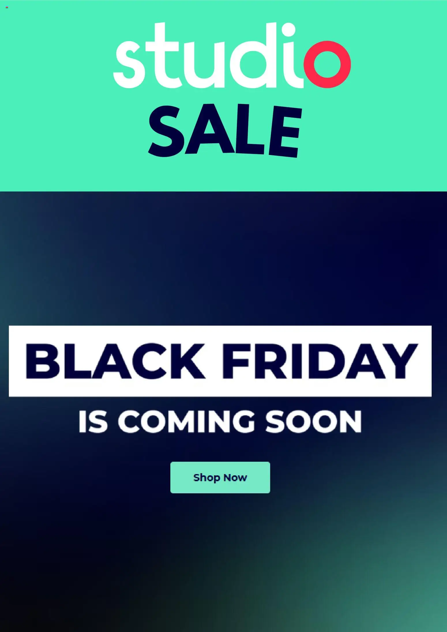Preview of Studio Studio Black friday notice valid from 28/10/2026