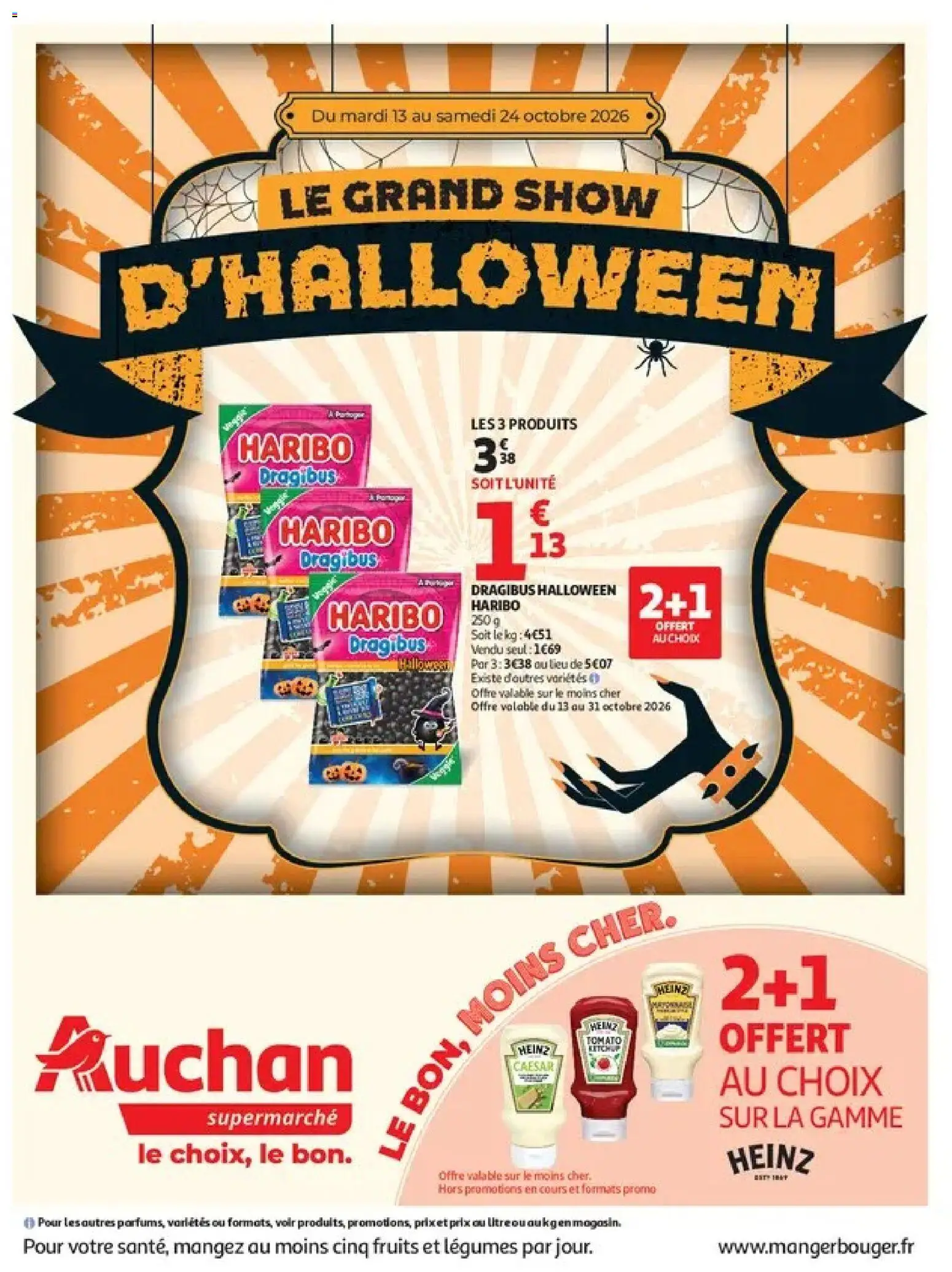 Prévisualisation de Auchan Halloween supers du magasin Auchan formulaire valide 13/10/2026 - Fruits, Ketchup