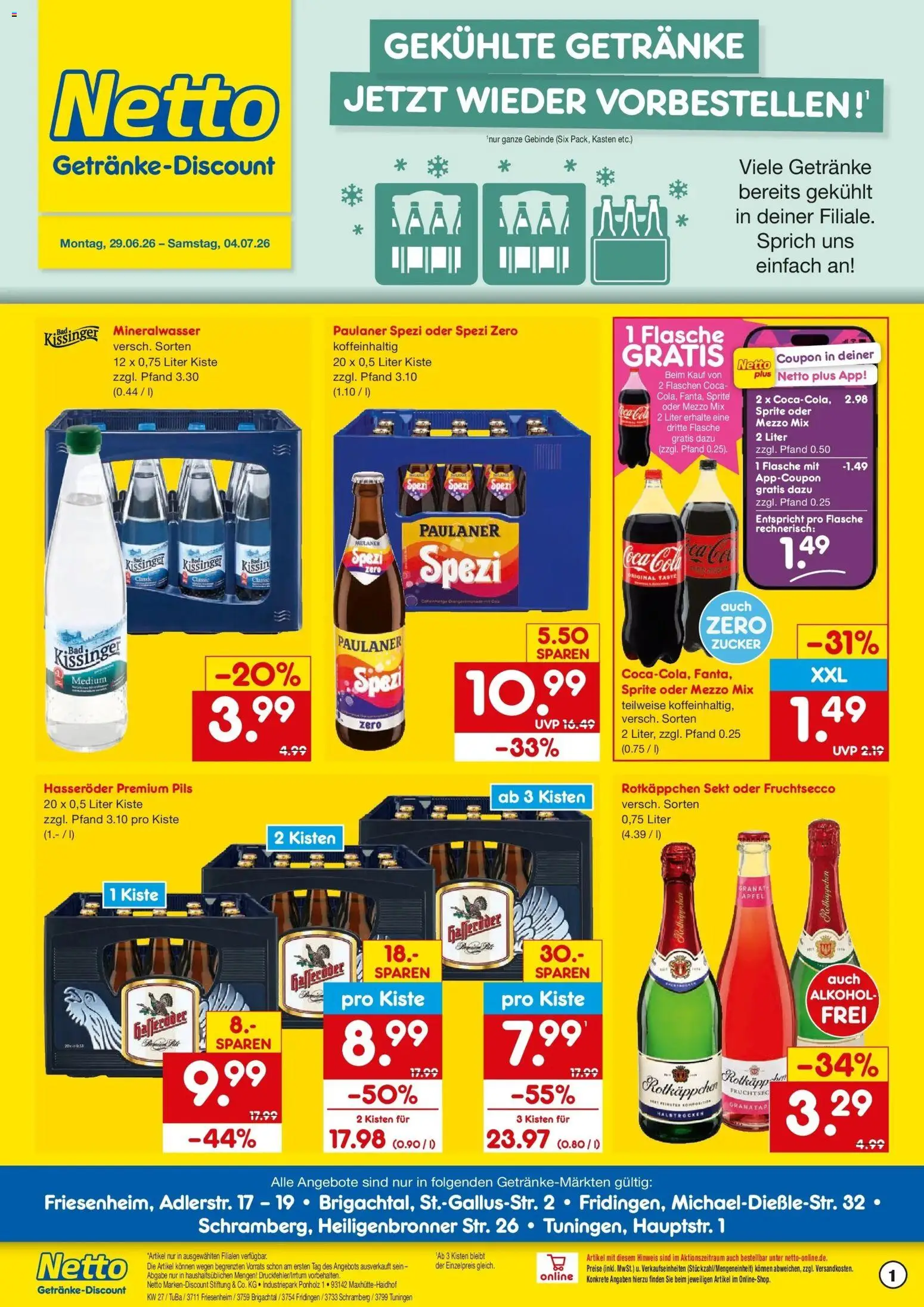 Vorschau von dem Prospekt des Geschäftes Netto Marken-Discount, gültig ab dem 29.06.2026 - Äpfel, Rotkäppchen, Paulaner, Sprite, Mezzo mix, Hasseröder, Fruchtsecco, Rotkappchen sekt