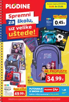 Pregled letka Plodine uštede trgovine Plodine vrijedi od 13.08.2026